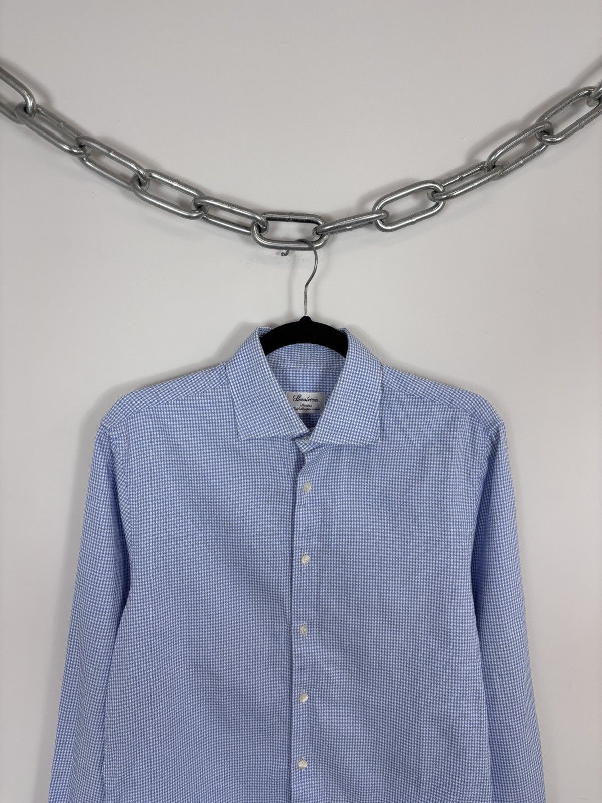 Strenstroms Stenstroms Men’s Slimline Twofold Cotton Dress Shirt Size US M / EU 48-50 / 2 - 2 Thumbnail