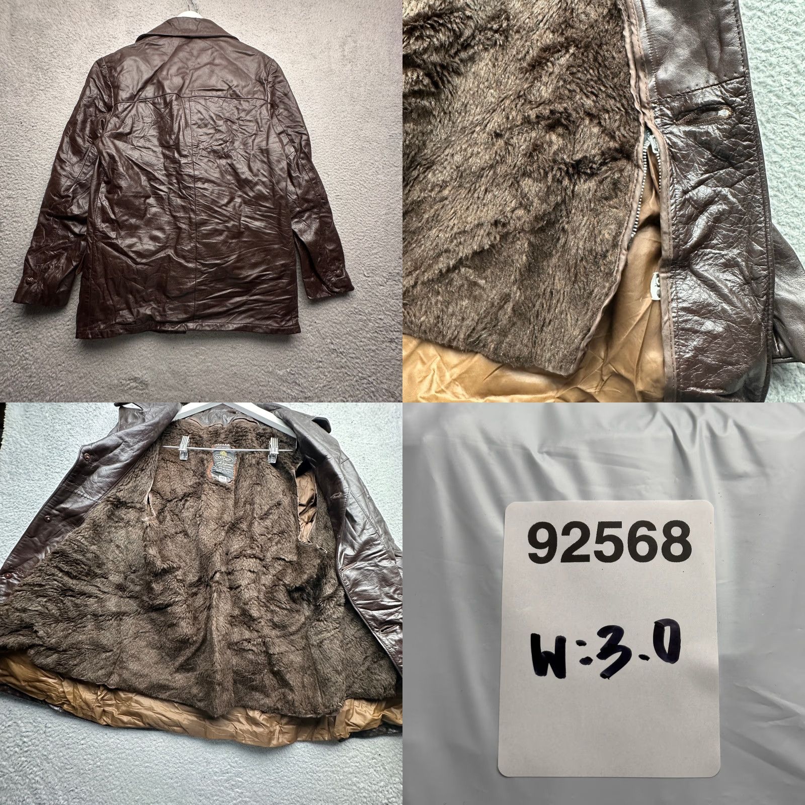Vintage VINTAGE Cooper Leather Coat Mens 40 Medium Faux Fur Lined Brown Button USA Made Coat Mens Medium Brown Fur Lined Buttoned Coat 70s Theme Size US M / EU 48-50 / 2 - 8 Thumbnail