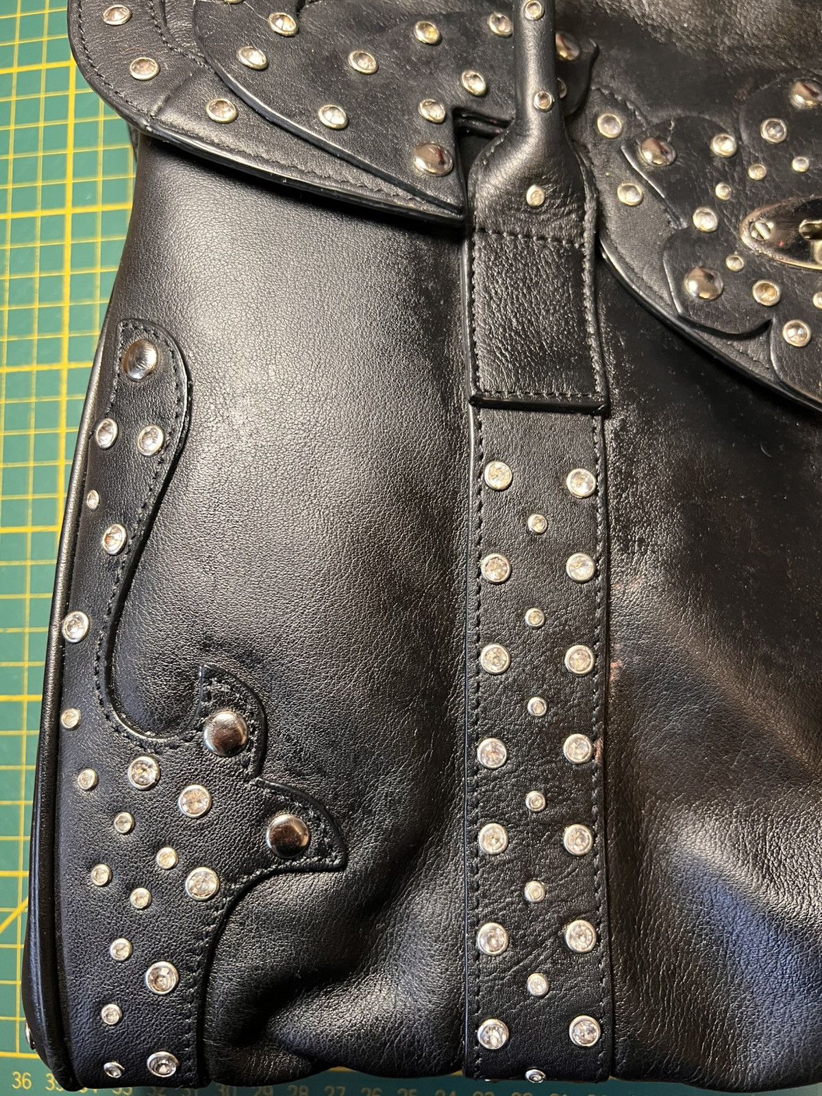 Vintage Vintage CNKW studded rhinestone leather “Birkin” handbag Size ONE SIZE - 18 Thumbnail