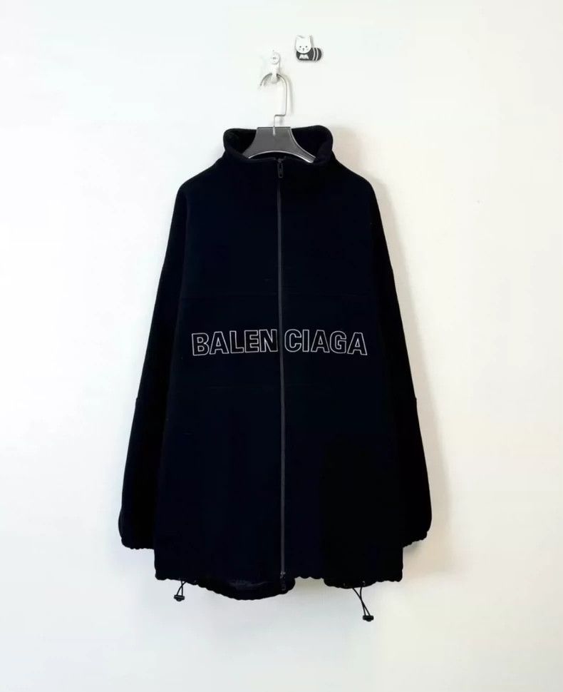 Balenciaga Balenciaga Thick Black Embroidered Cotton Jacket Size US L / EU 52-54 / 3 - 1 Thumbnail