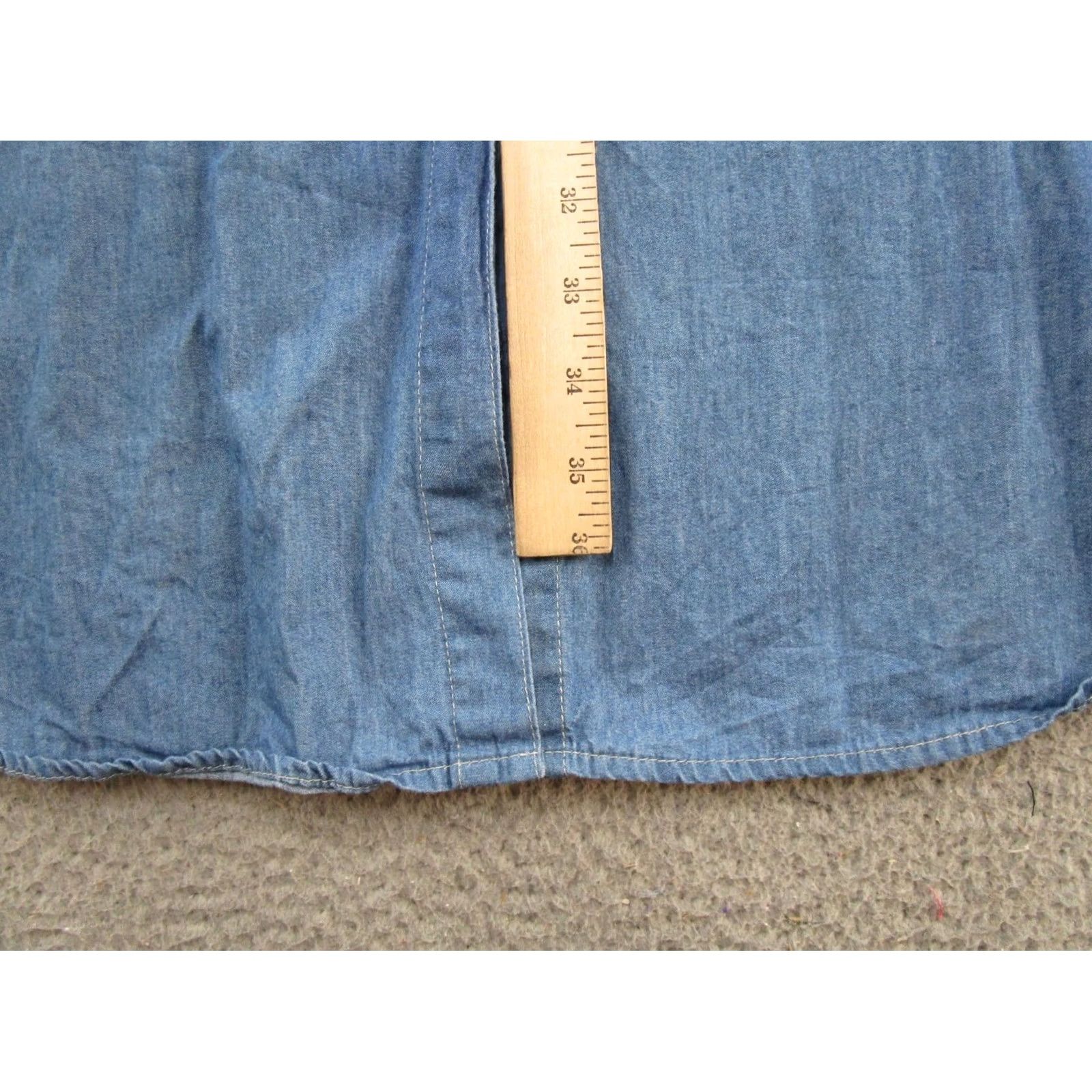 Denime Ninexis Blue Denim Button Front Cinch Waist Midi Shirt Dress Size M Western Size M / US 6-8 / IT 42-44 - 7 Thumbnail
