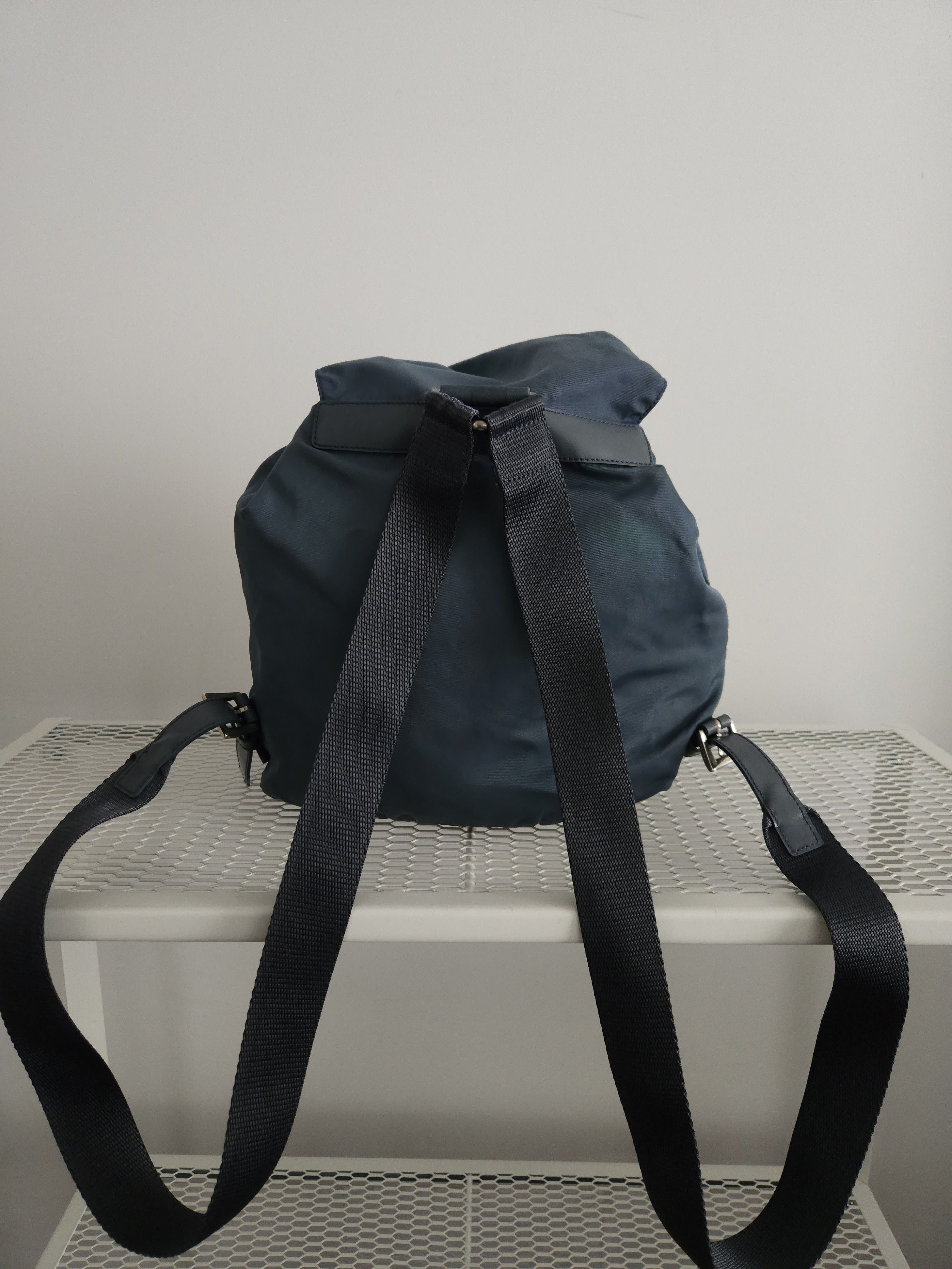 Prada Vintage 90s Prada nylon triangle logo mini cargo backpack Size ONE SIZE - 2 Thumbnail