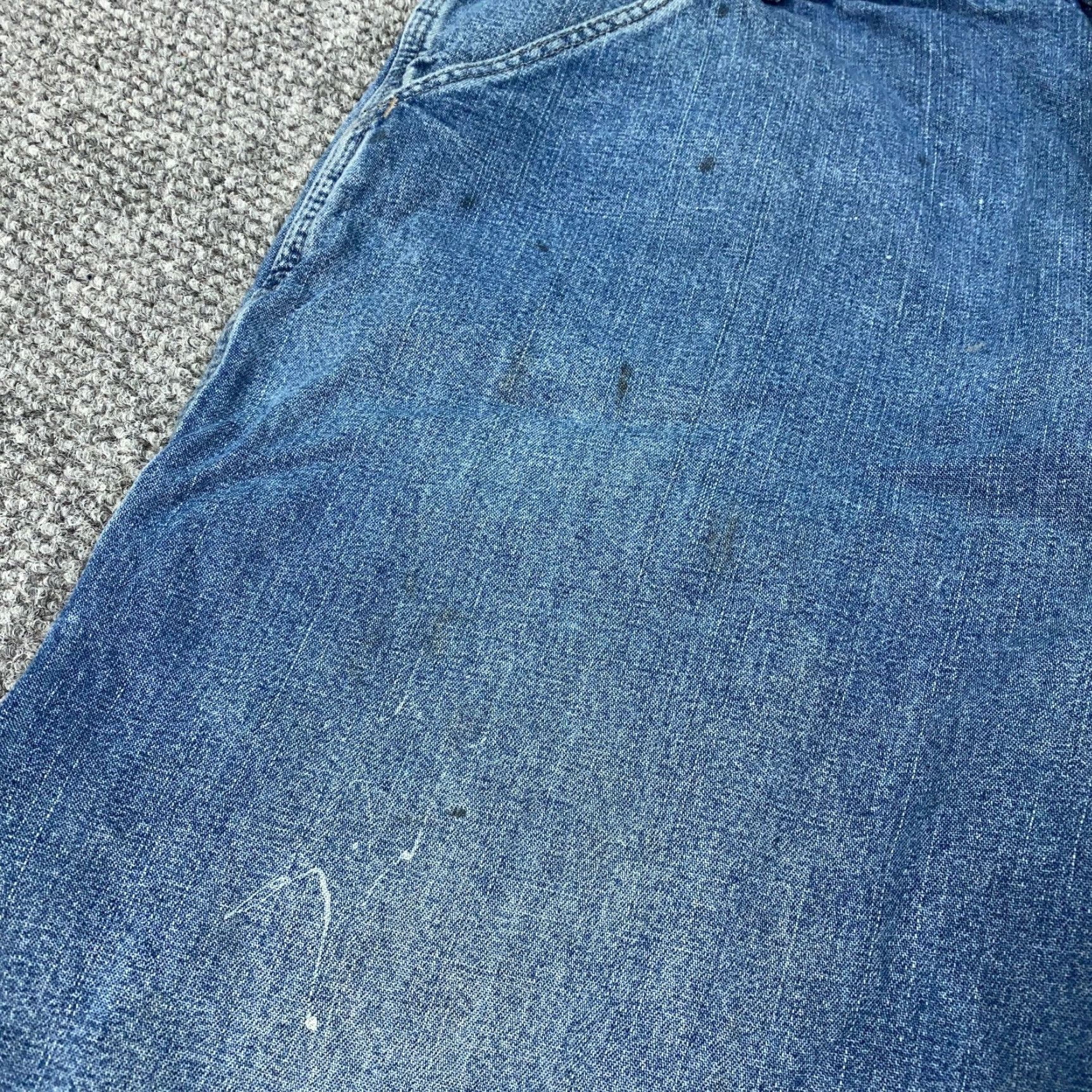 Wrangler WRANGLER Y2K Carpenter Shorts Mens Size 38 Blue Denim Relaxed Fit Casual Size US 38 / EU 54 - 2 Thumbnail