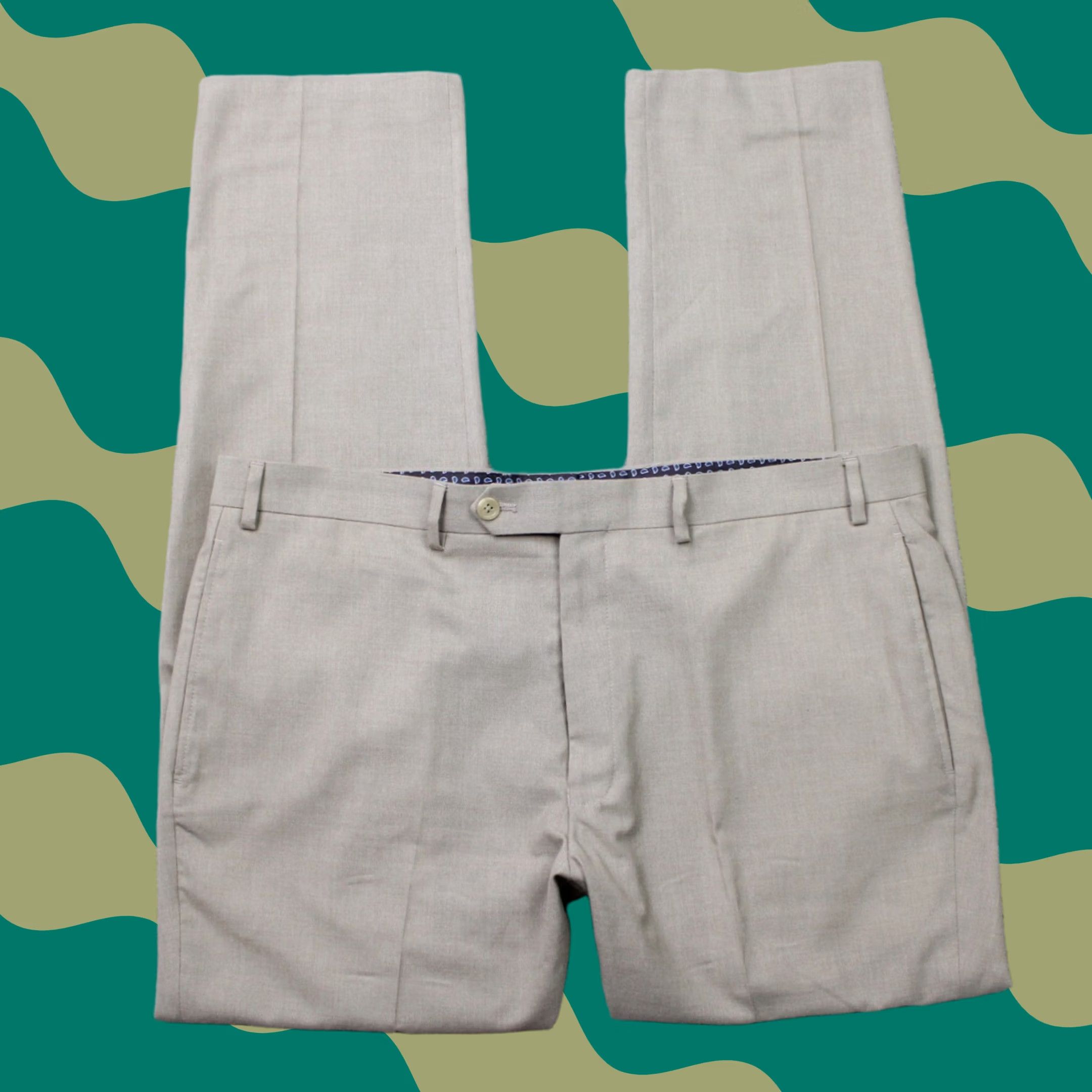 Ralph Lauren LAUREN Ralph Lauren Pants Mens 38x32 Beige Flat Front Polyester/Viscose Blend Dress Pants Size US 38 / EU 54 - 1 Thumbnail