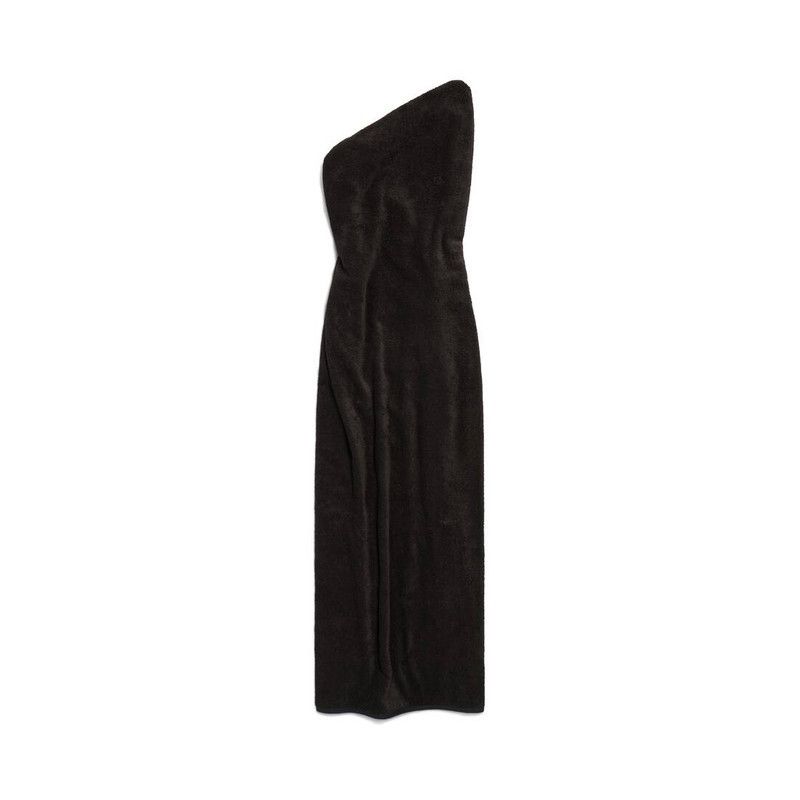 Balenciaga o1srvl11e0426 Draped Maxi Dress in Black Size L / US 10 / IT 46 - 1 Thumbnail