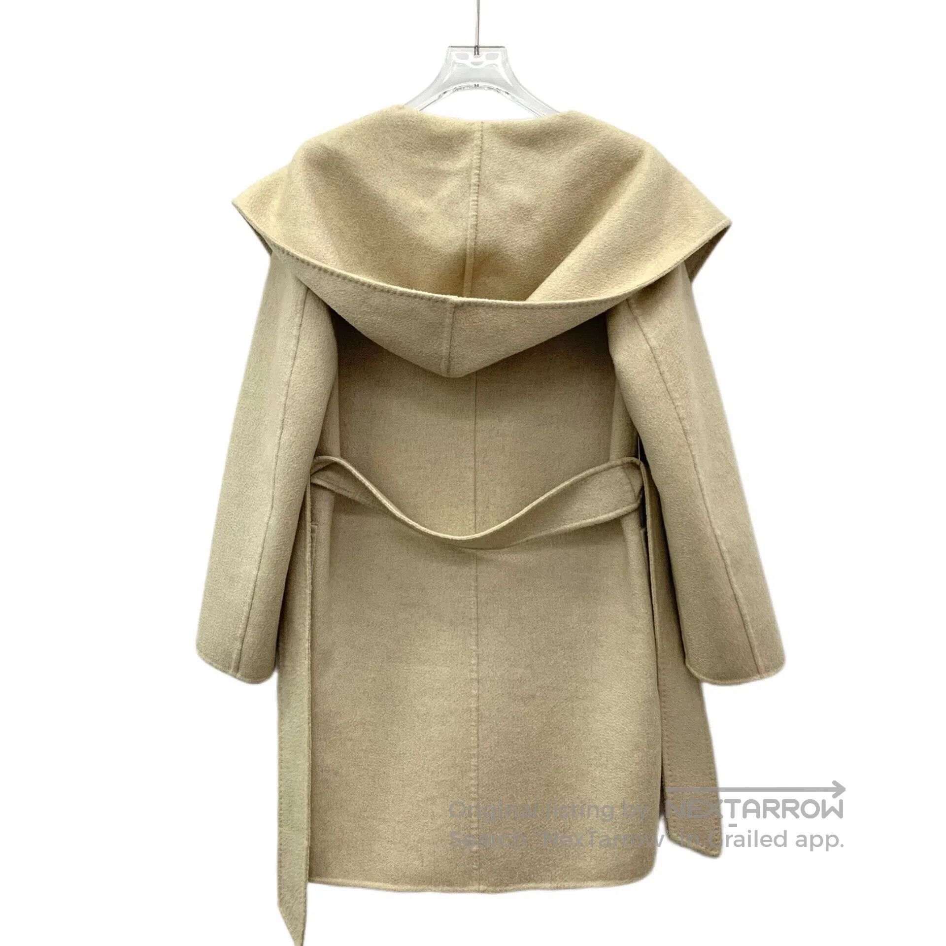 Max Mara Max Mara Beige Cashmere Hooded Belted Long-Sleeve Coat Jac Size XS / US 0-2 / IT 36-38 - 2 Thumbnail