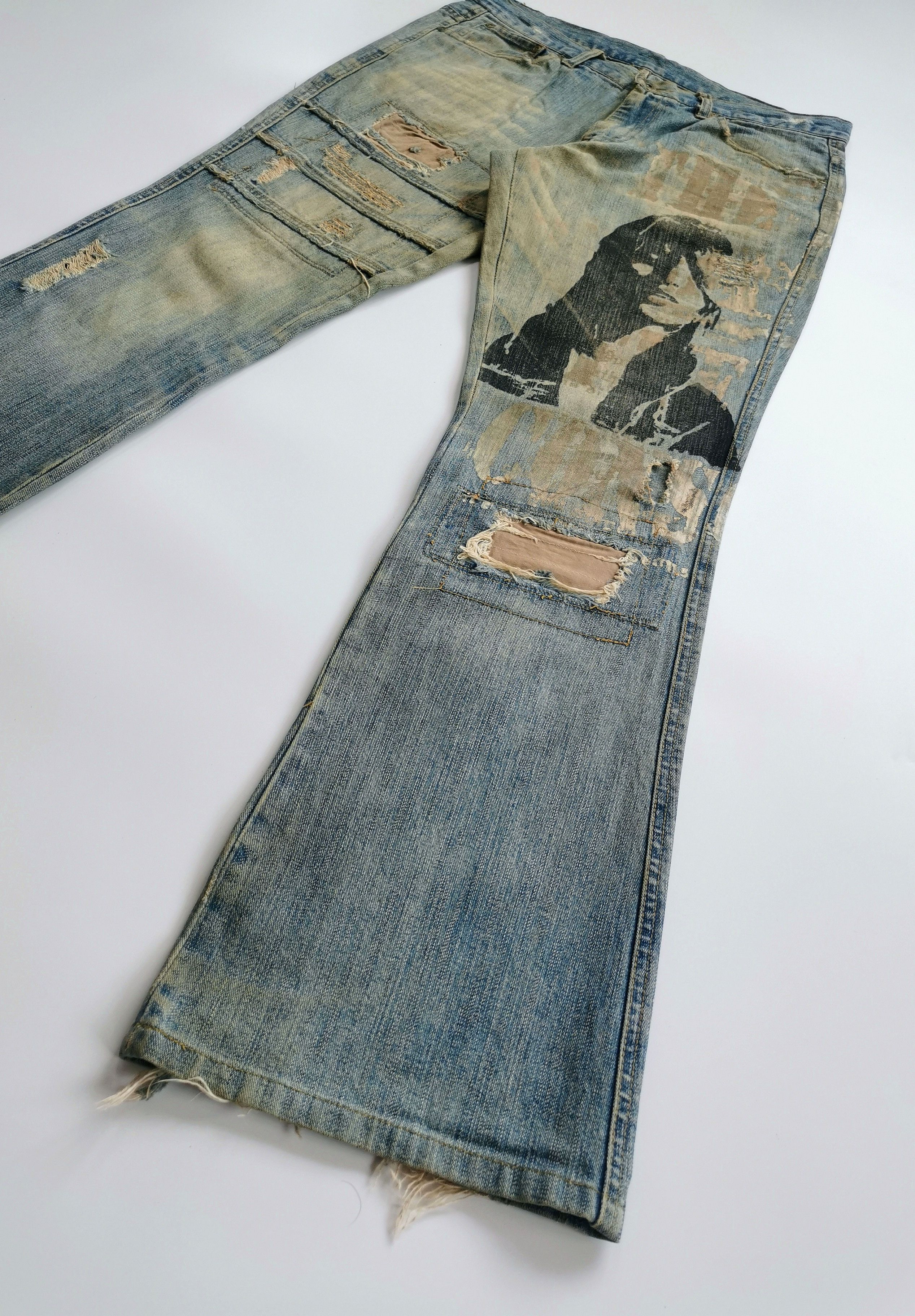 In The Attic In The attic Flared Distressed Poem Jeans Pants Size US 33 - 3 Thumbnail