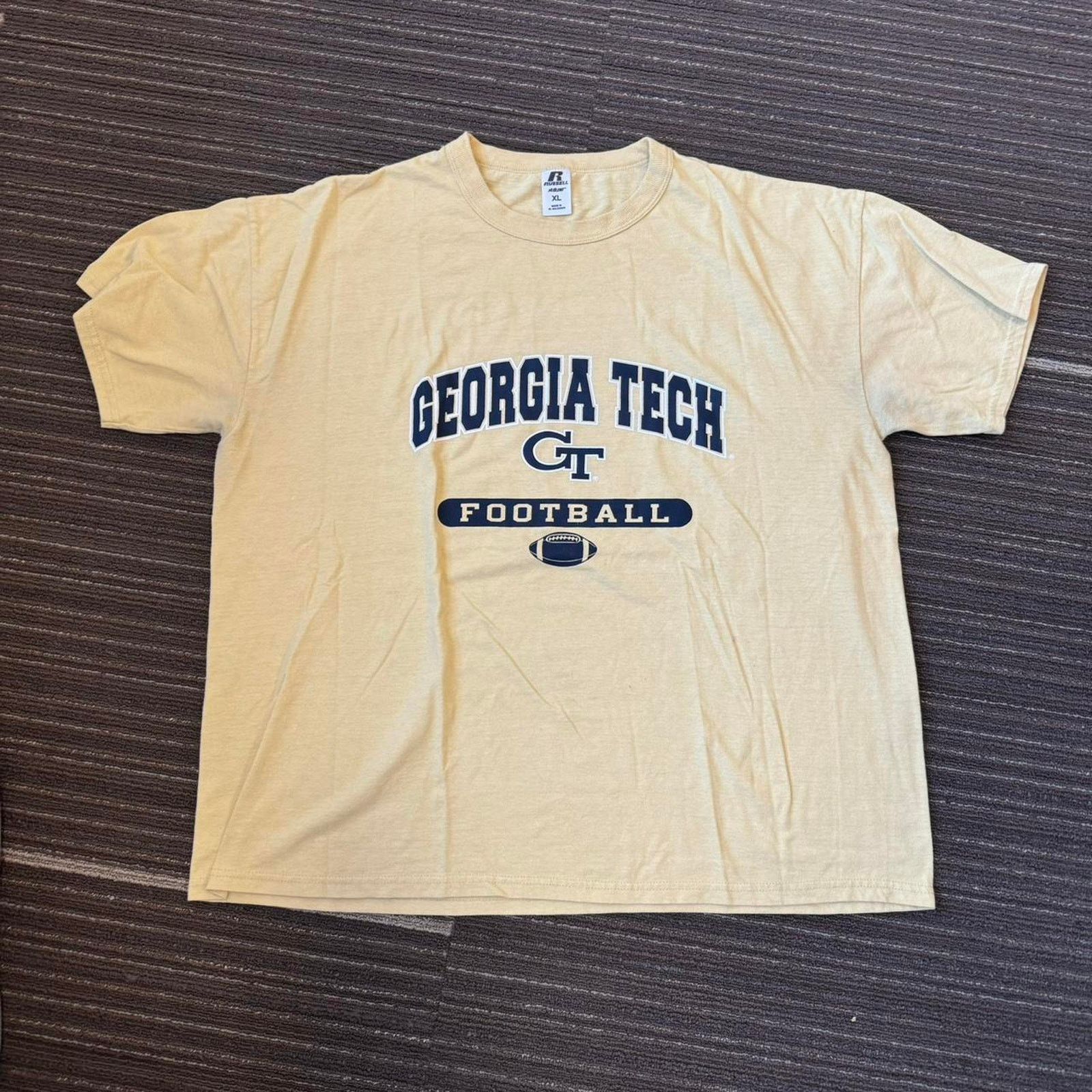 Russell Athletic Russell Athletic Georgia Tech yellow blue football TShirt Size US XL / EU 56 / 4 - 1 Thumbnail