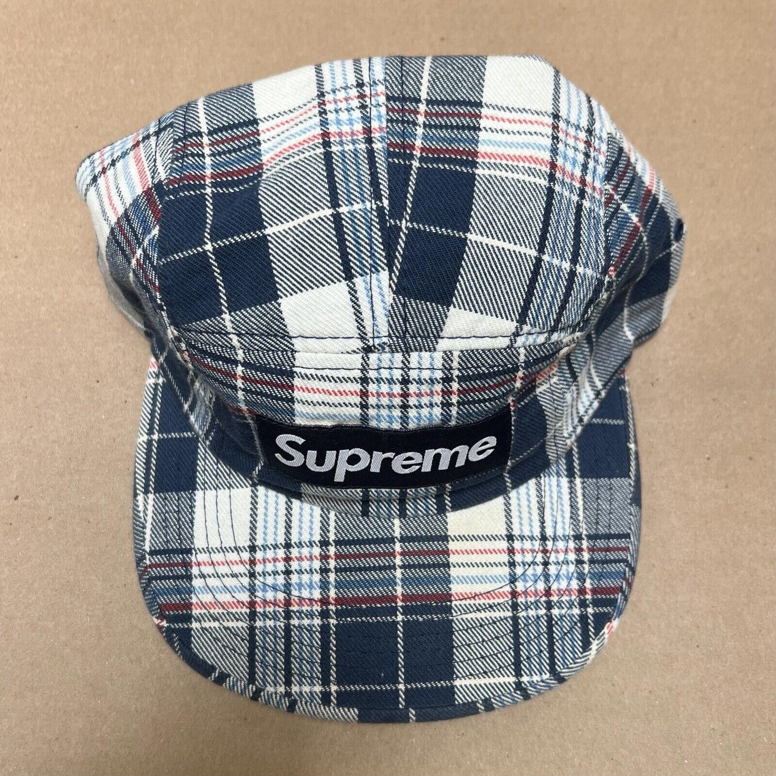 Supreme SS10 Supreme Bum Plaid 5 Panel Camp Cap Hat Navy 2010 Size ONE SIZE - 1 Thumbnail