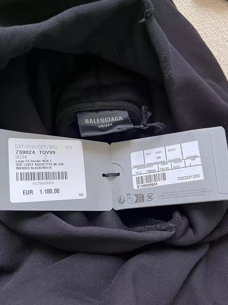 Balenciaga Balenciaga Tanabata love embossed logo craft hooded sweate Size US M / EU 48-50 / 2 - 5 Thumbnail