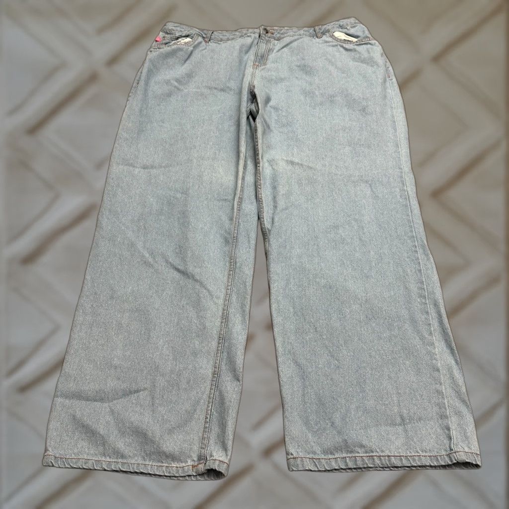 Vintage WOMAN WITHIN Jeans Women 26 Tall Blue Wide-Leg Denim 5-Pocket High Rise 100% Cotton Size 26" / US 2 / IT 38 - 1 Thumbnail