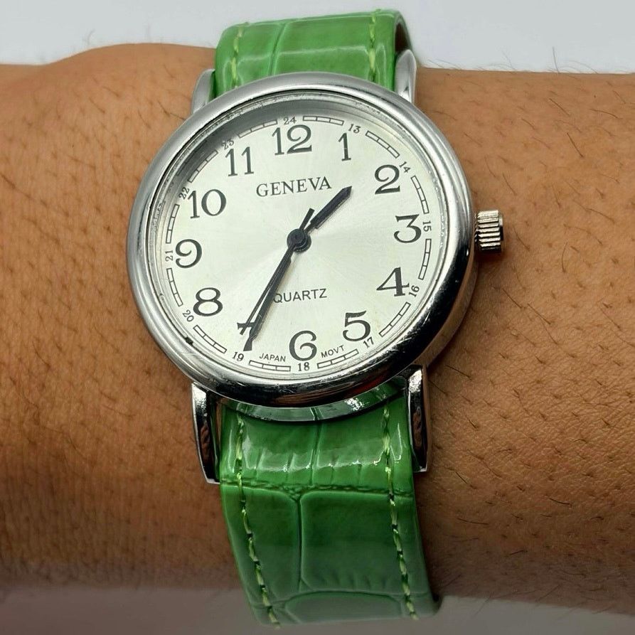 Geneva Y2K Green & Silver Geneva Watch Size ONE SIZE - 1 Thumbnail