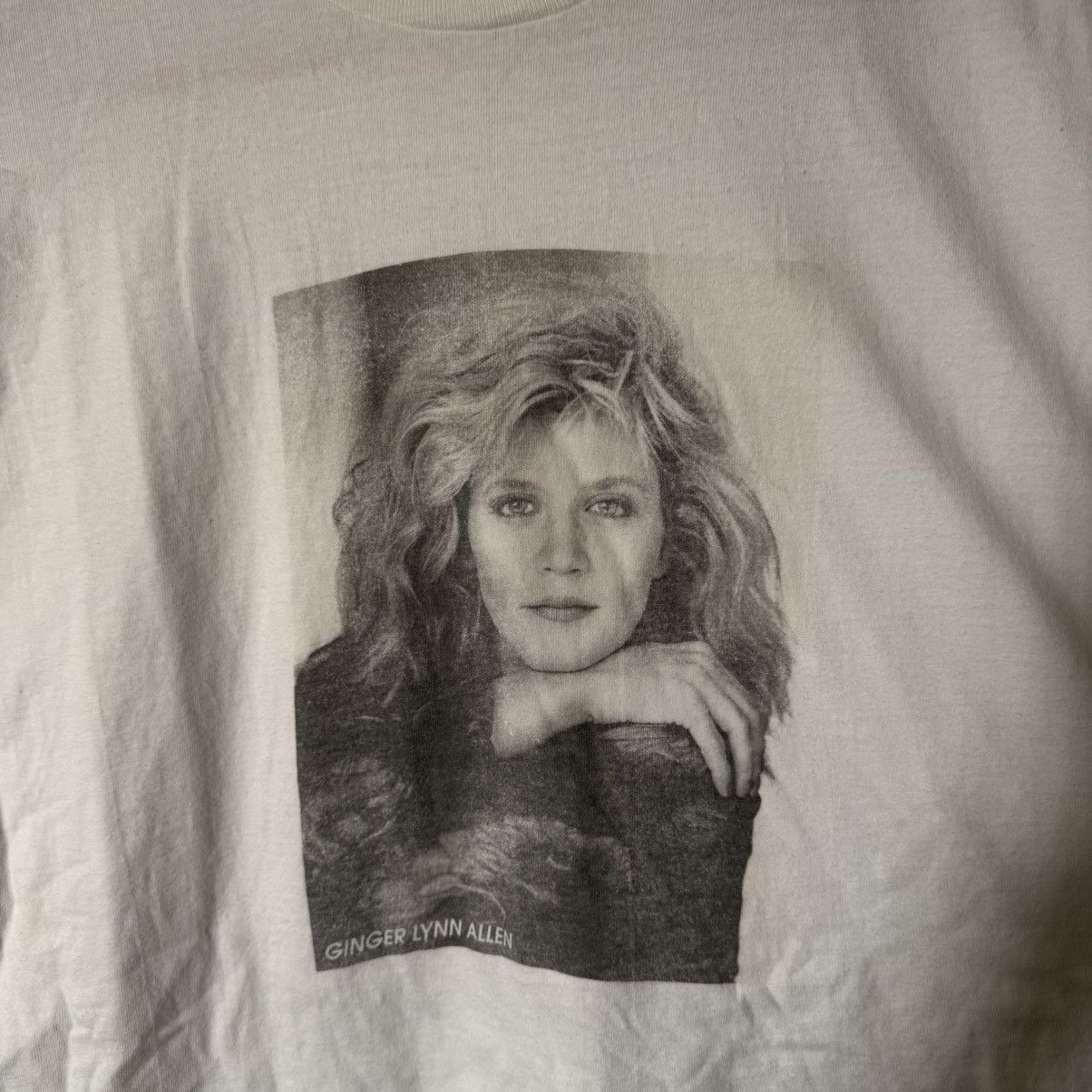 Vintage vintage 90s Ginger Lynn Allen Adult Film Star white t-shirt Size US XL / EU 56 / 4 - 2 Thumbnail