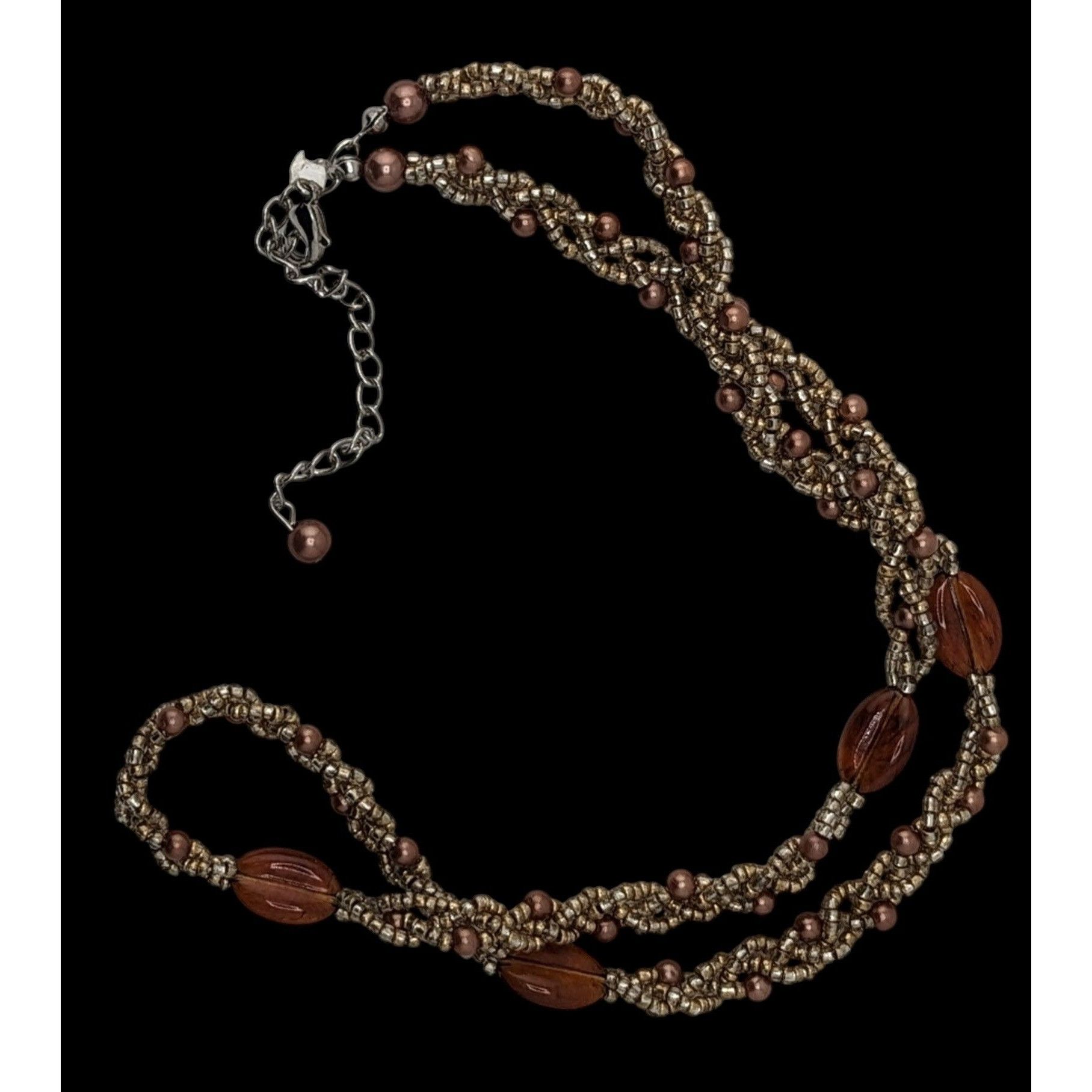 Other Bohemian Braided Glass Beaded Necklace With Twisted Design Size ONE SIZE - 2 Thumbnail