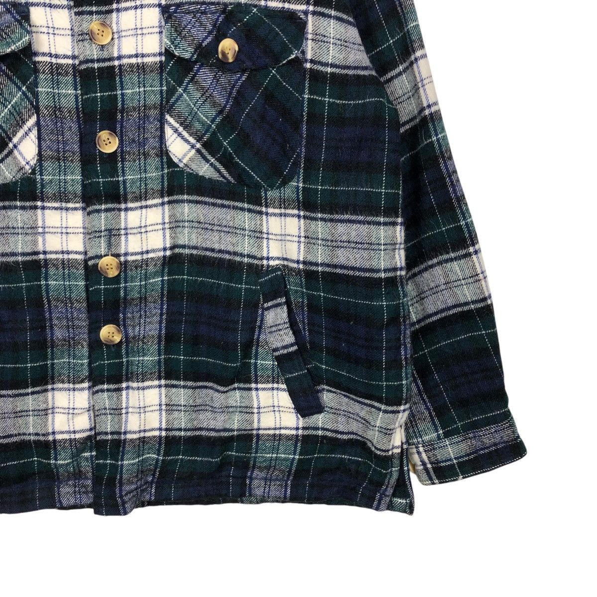 Japanese Brand 📌Vintage Button Jacket Dadge Tartan Design Sherpa Lining Size US L / EU 52-54 / 3 - 6 Thumbnail