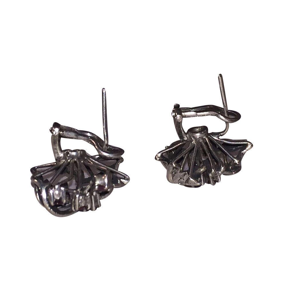 Designer Mexican Palladium Sterling Ruby& Diamond Earrings & Ring Set Size ONE SIZE - 5 Thumbnail