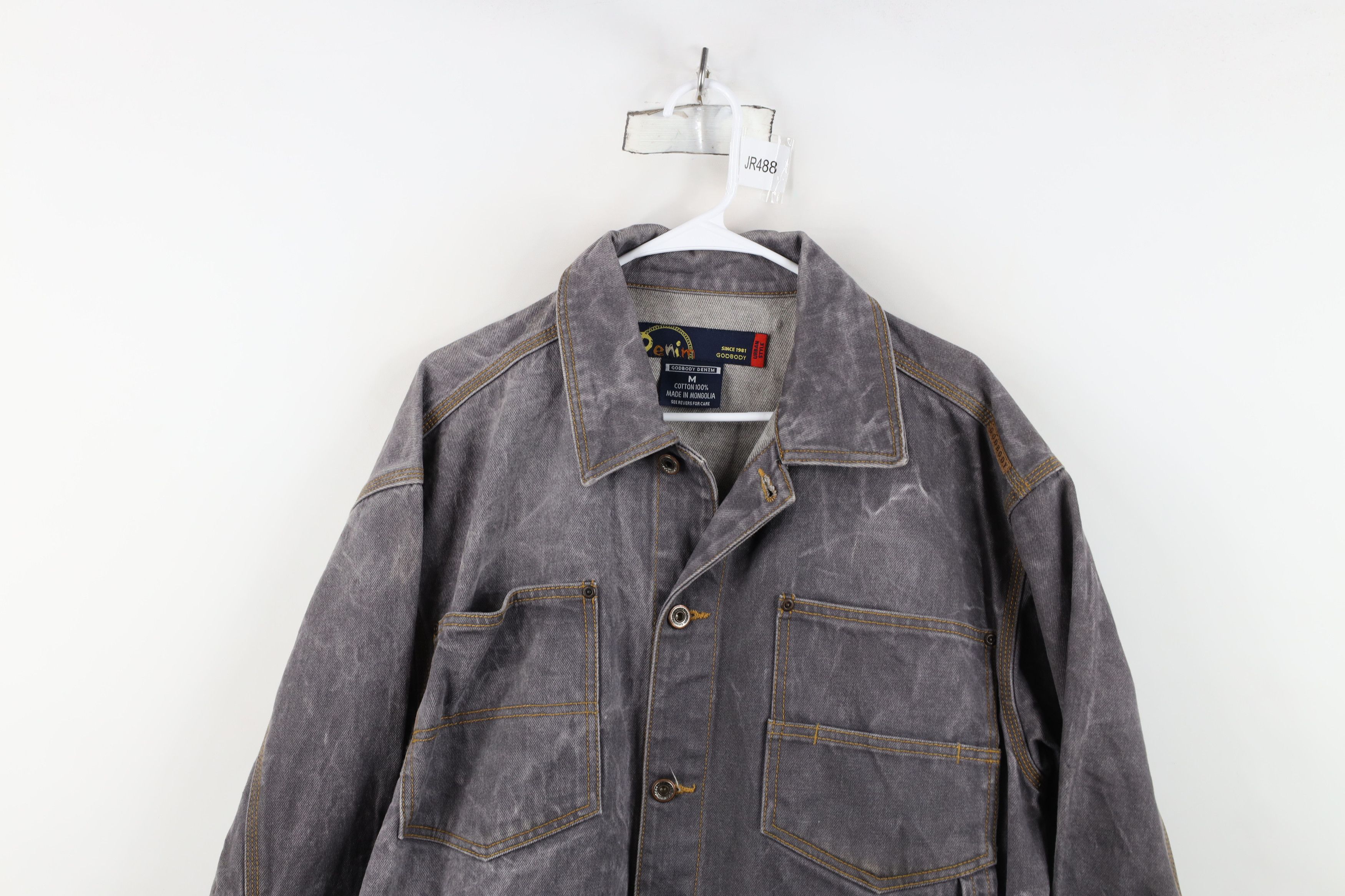 Vintage Vintage 90s Y2K Streetwear Fit Denim Trucker Jacket Gray Size US M / EU 48-50 / 2 - 2 Thumbnail