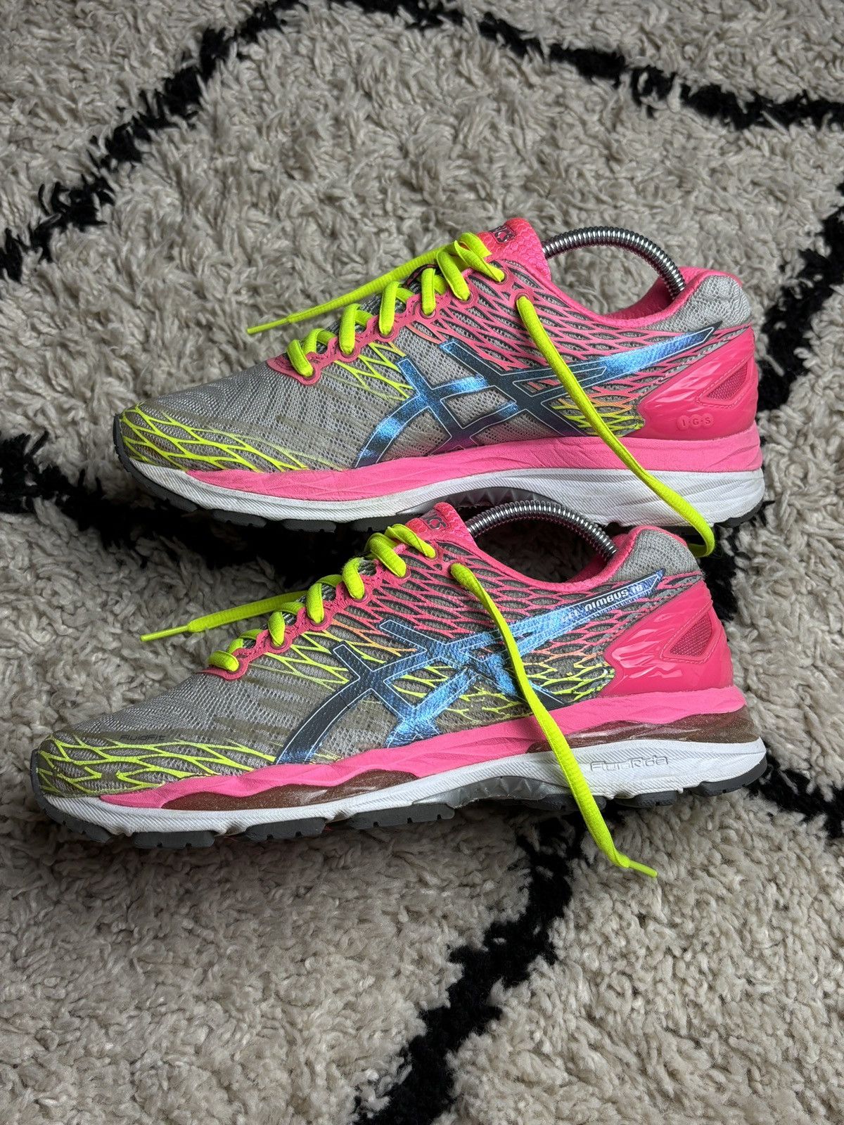 Asics Asics Gel Nimbus 18 Crazy Multicolor Pink Running Sneakers Size US 7.5 / IT 37.5 - 3 Thumbnail