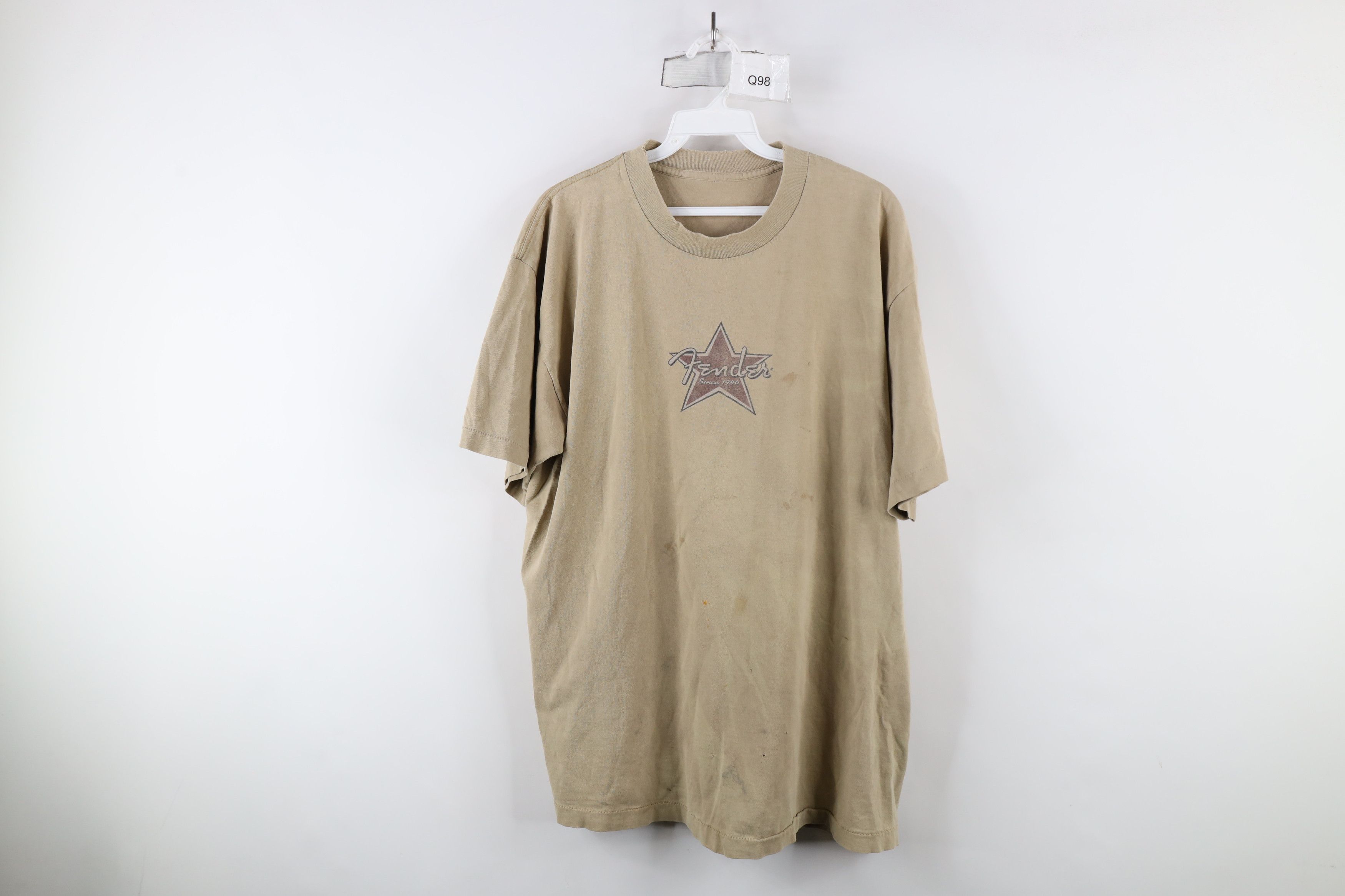 Vintage Vintage 90s Fender Guitar Out Band T-Shirt Beige Cotton USA Size US XL / EU 56 / 4 - 1 Thumbnail