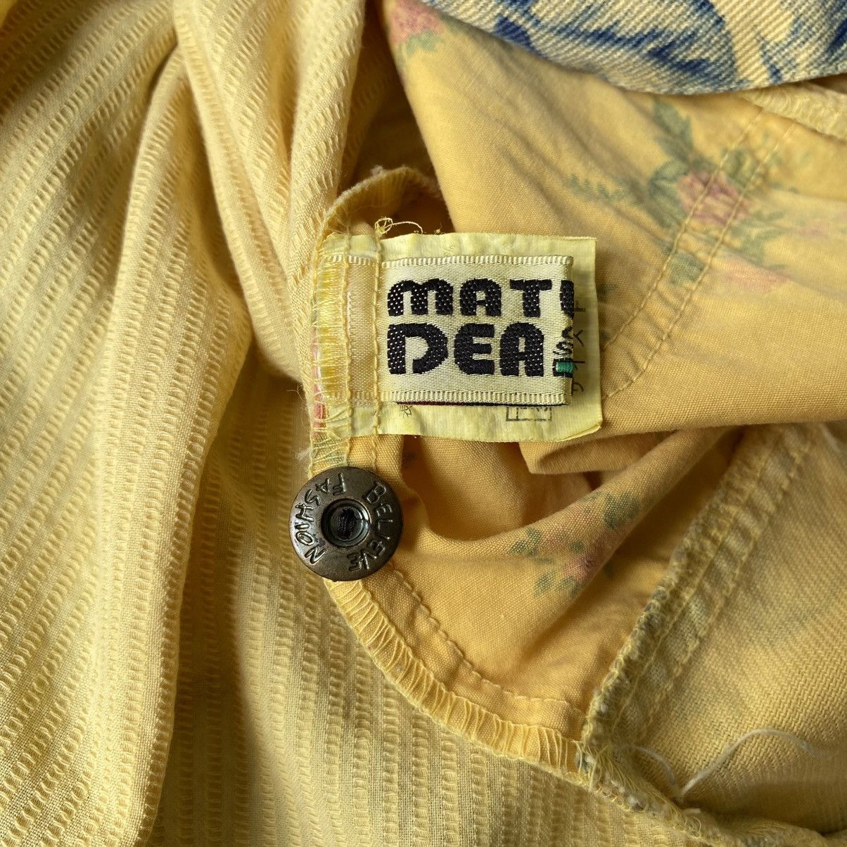 Designer × Japanese Brand MATURIODEA Yellow Patchwork Floral Shirt Size XL / US 12-14 / IT 48-50 - 11 Thumbnail