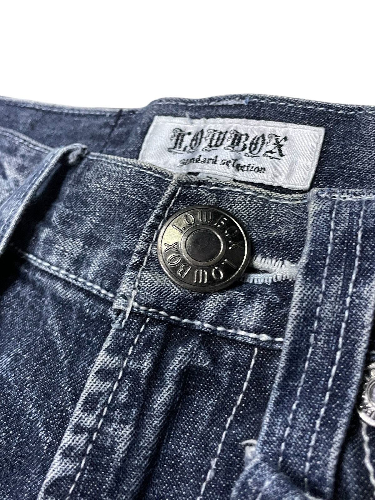 If Six Was Nine × LOWBOX × Le Grande Bleu (L.G.B.) Lowbox Japan Cracked Shadow Wash Straight Jeans Size US 30 / EU 46 - 12 Thumbnail