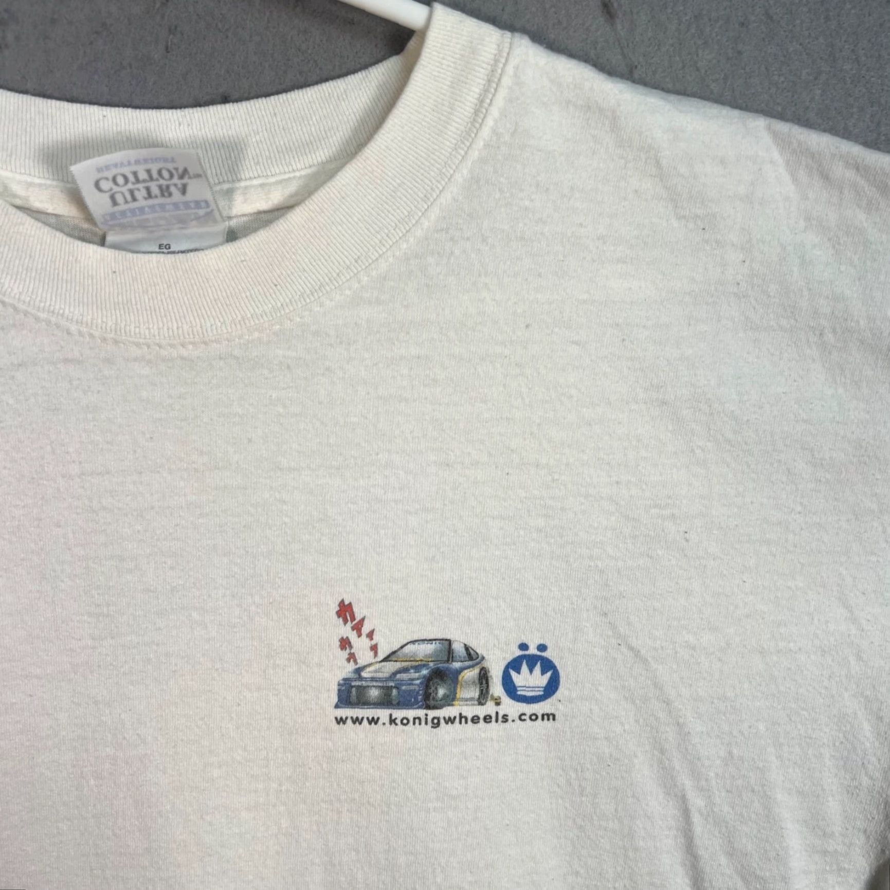 Gildan VINTAGE 90s Konig Wheels Honda CRX T-Shirt Adult XL White Men Size US XL / EU 56 / 4 - 5 Thumbnail