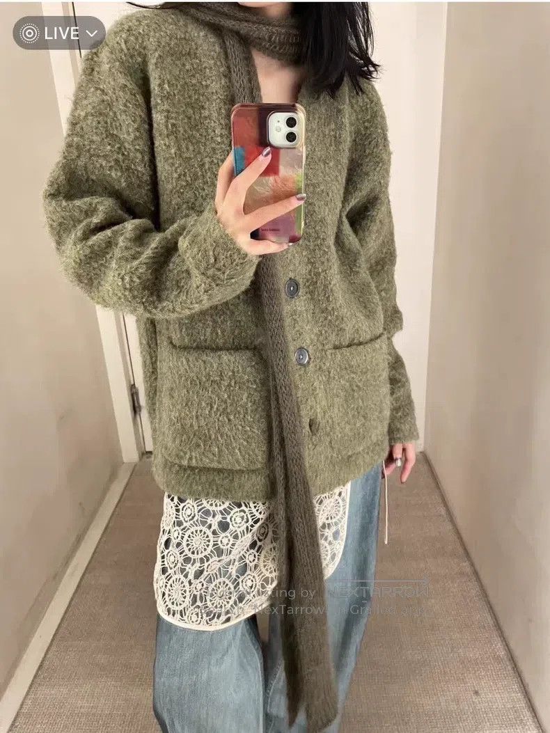 Our Legacy Our Legacy Avocado Green Button-Up Cardigan Jacket Size XS / US 0-2 / IT 36-38 - 7 Thumbnail