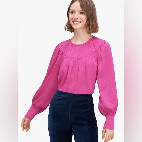 Kate Spade Kate Spade Pink Long Sleeve Blouse Size XL / US 12-14 / IT 48-50 - 1 Thumbnail