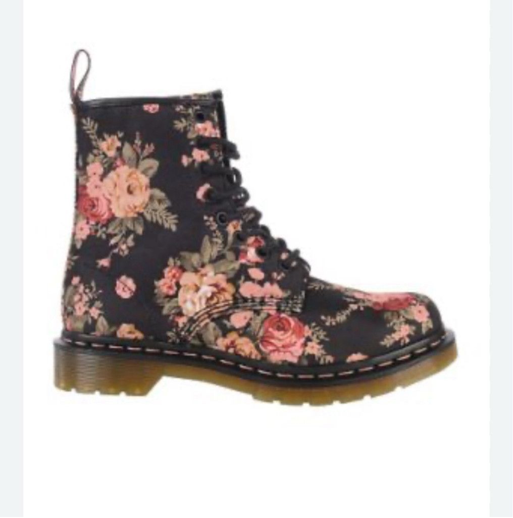 Dr. Martens Dr. Martens Rose Floral Combat Boot Size 6 US women’s Size US 6 / IT 36 - 1 Thumbnail