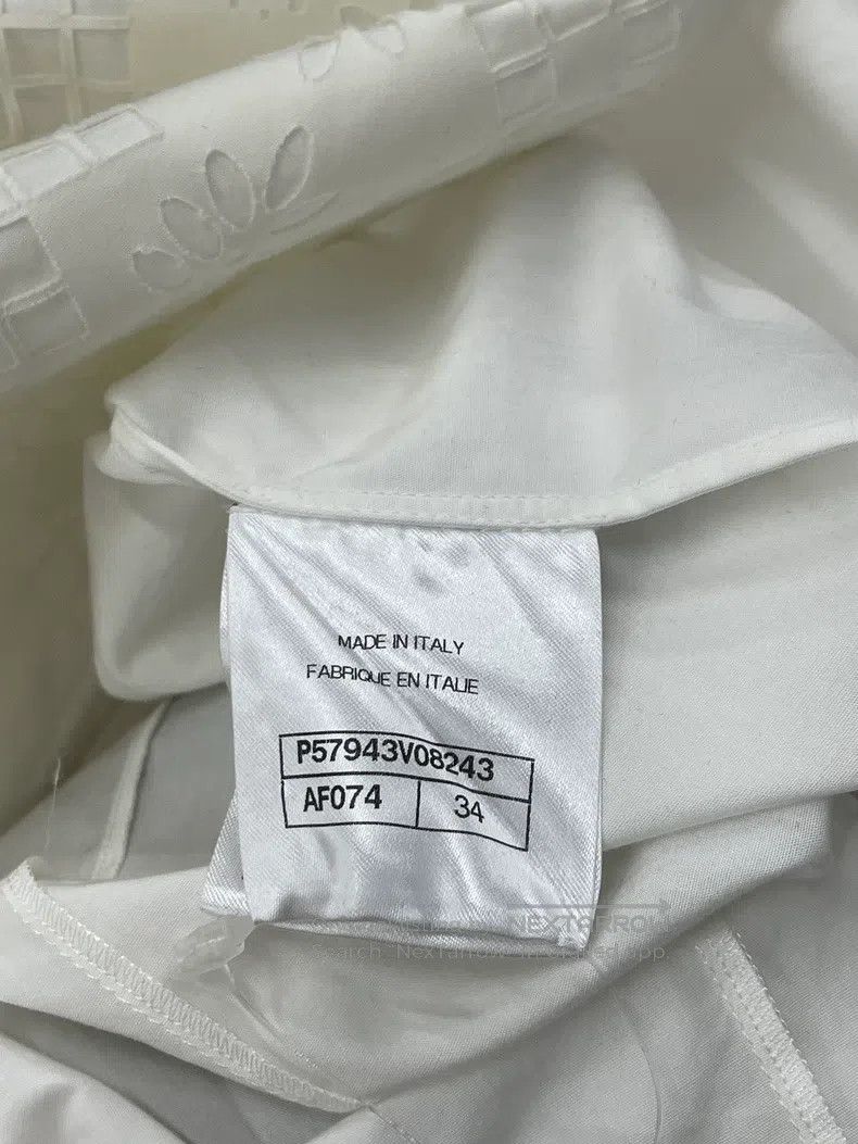 Chanel Chanel White stitching hollow lapel shirt long sleeves Size XXS / US 00 / IT 34 - 6 Thumbnail