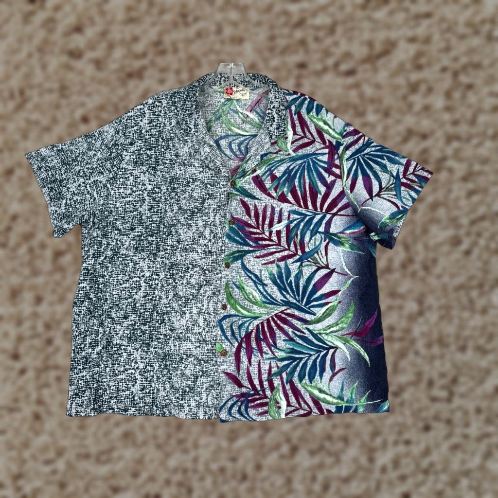 Hilo Hattie VINTAGE Hilo Hattie Hawaiian Shirt Men Extra Large Blue Floral Leaf 100% Rayon Size US XL / EU 56 / 4 - 1 Thumbnail
