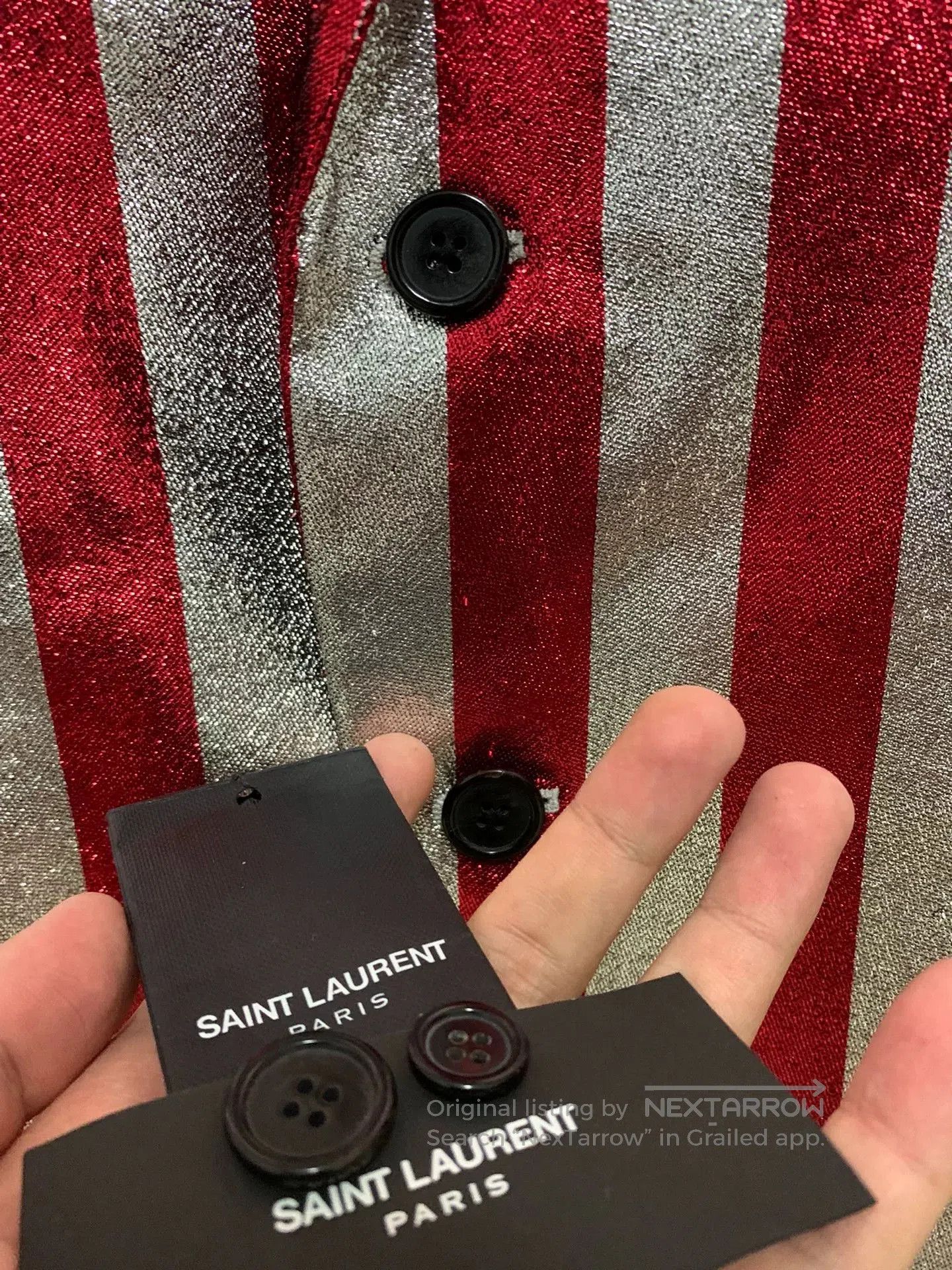 Saint Laurent Paris Saint Laurent Metallic Stripe Suit Jacket. Size US S / EU 44-46 / 1 - 6 Thumbnail