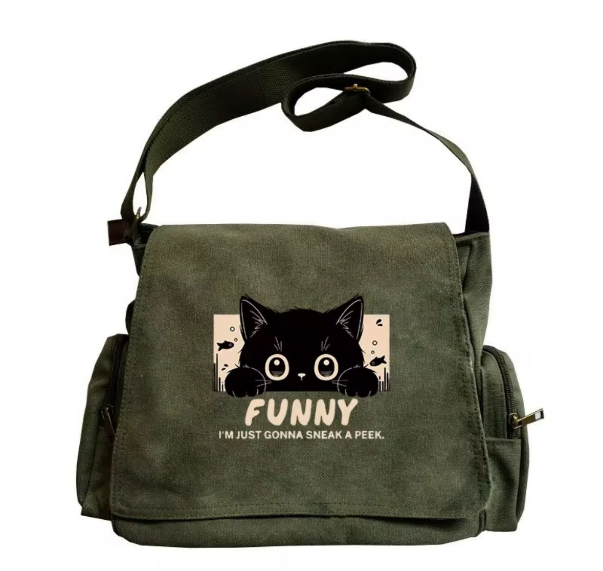 Other Workwear School Cute Cat Shoulder Bag Large Messenger Bag Size ONE SIZE - 1 Thumbnail