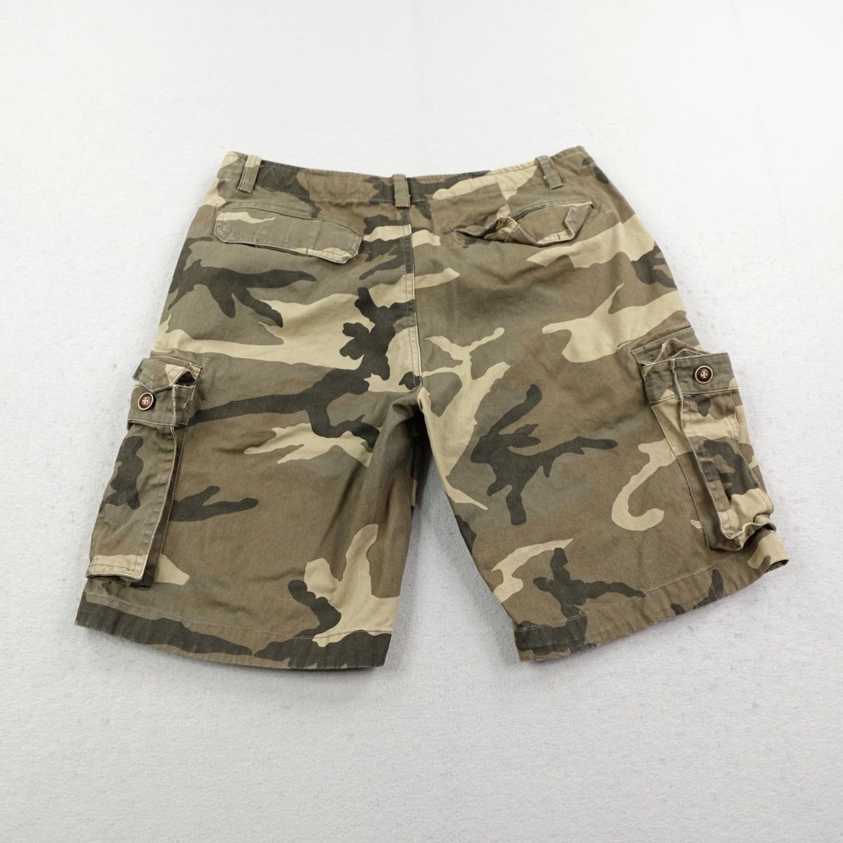 Vintage Muscle Alive Cargo Shorts Men's 34 Green Brown Camouflage Utility Outdoor Work Size US 34 / EU 50 - 4 Thumbnail