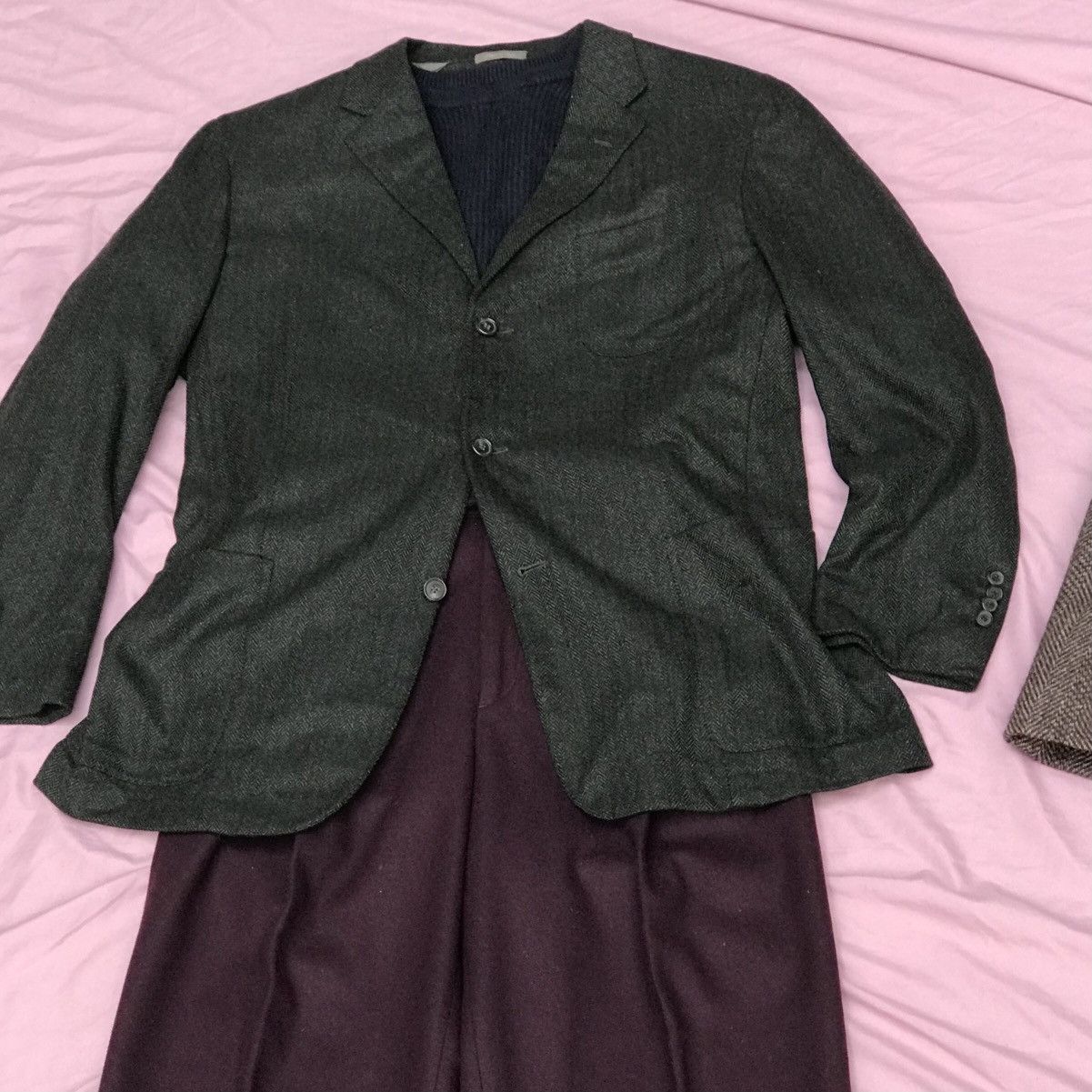 Hugo Boss PURE CASHMERE HUGO BOSS WOVEN HERRINGBONE BLAZER Size 50R - 13 Thumbnail
