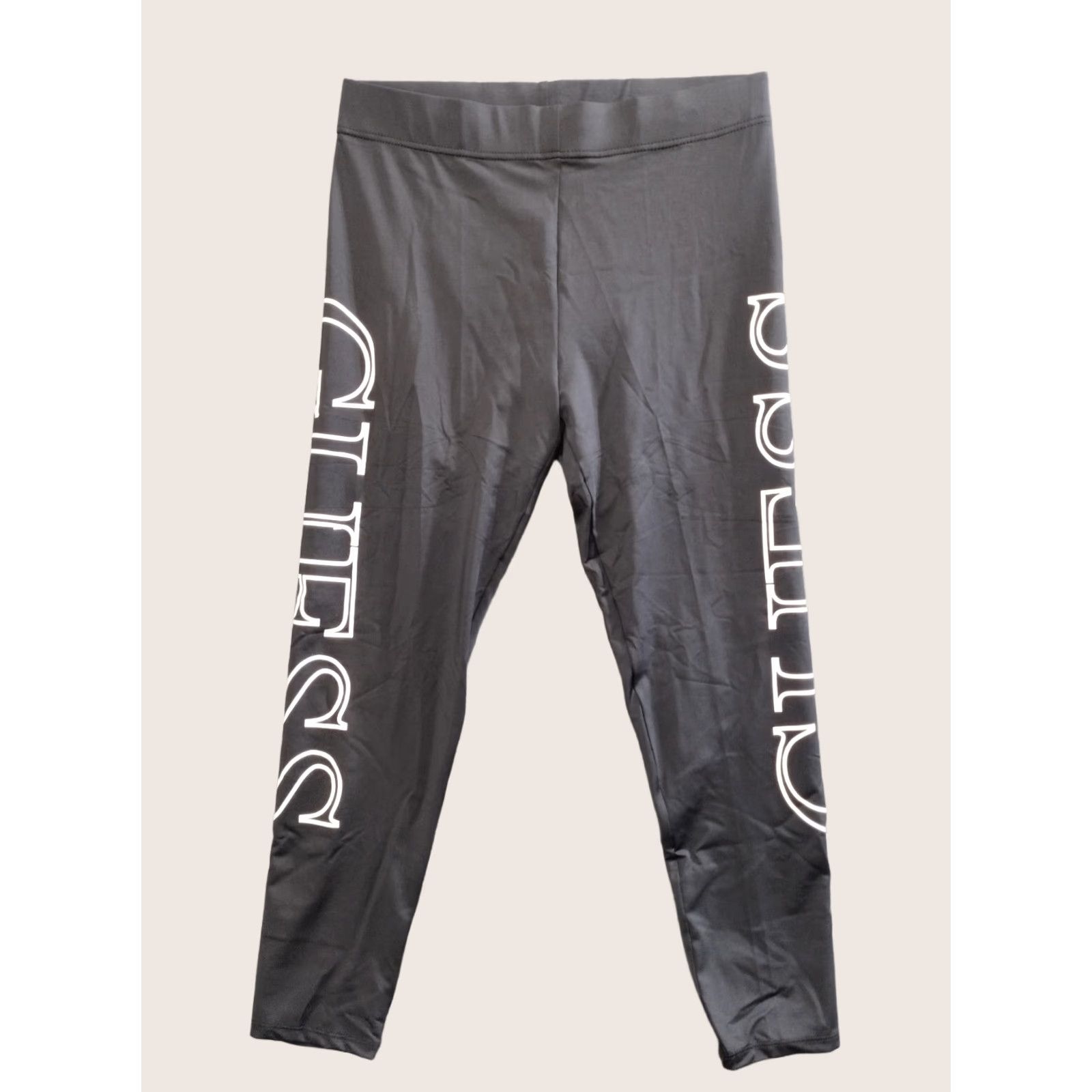 Guess GUESS Leggings Black Logo Print Elastic Waistband Mid Rise Women XS-XL L Size 36" / US 14 / IT 50 - 1 Thumbnail