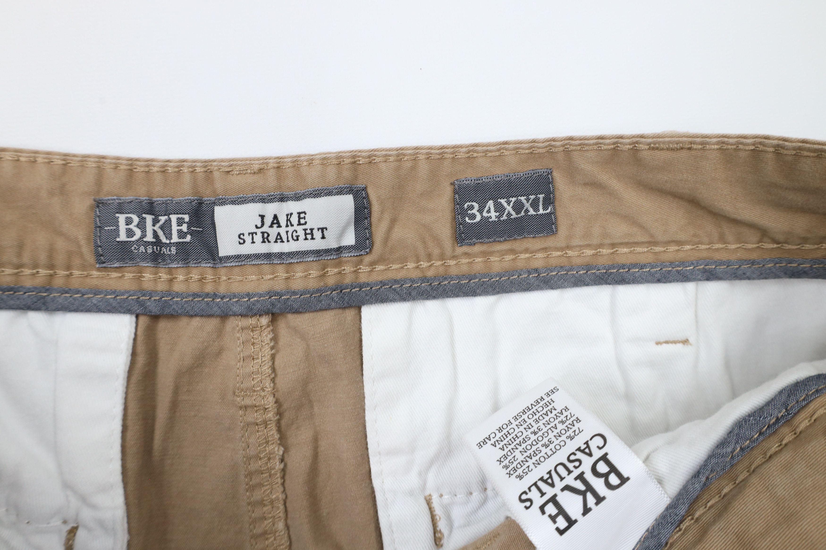 Vintage Buckle BKE Casuals Straight Leg Stretch Chino Pants Beige Size US 34 / EU 50 - 7 Thumbnail