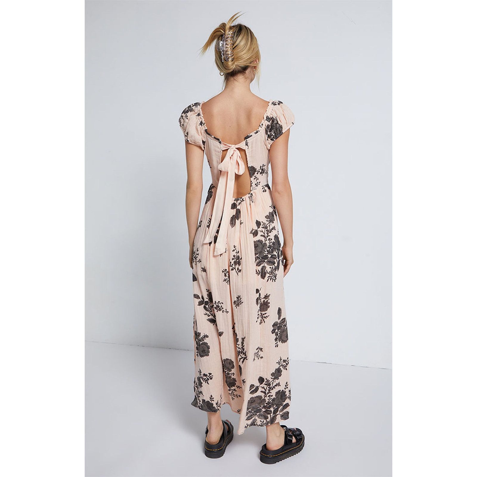 New Free People Forget Me Not Midi Dress $128 SMALL Peach