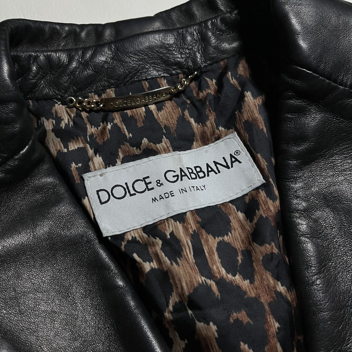 Dolce & Gabbana Dolce & Gabbana Leopard Silk Lining Leather Jacket Size US M / EU 48-50 / 2 - 4 Thumbnail