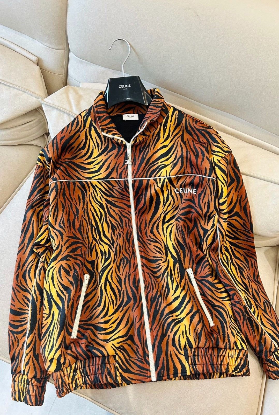 Celine Celine Tiger Pattern Leopard Jacket Sz.L Size US L / EU 52-54 / 3 - 1 Thumbnail