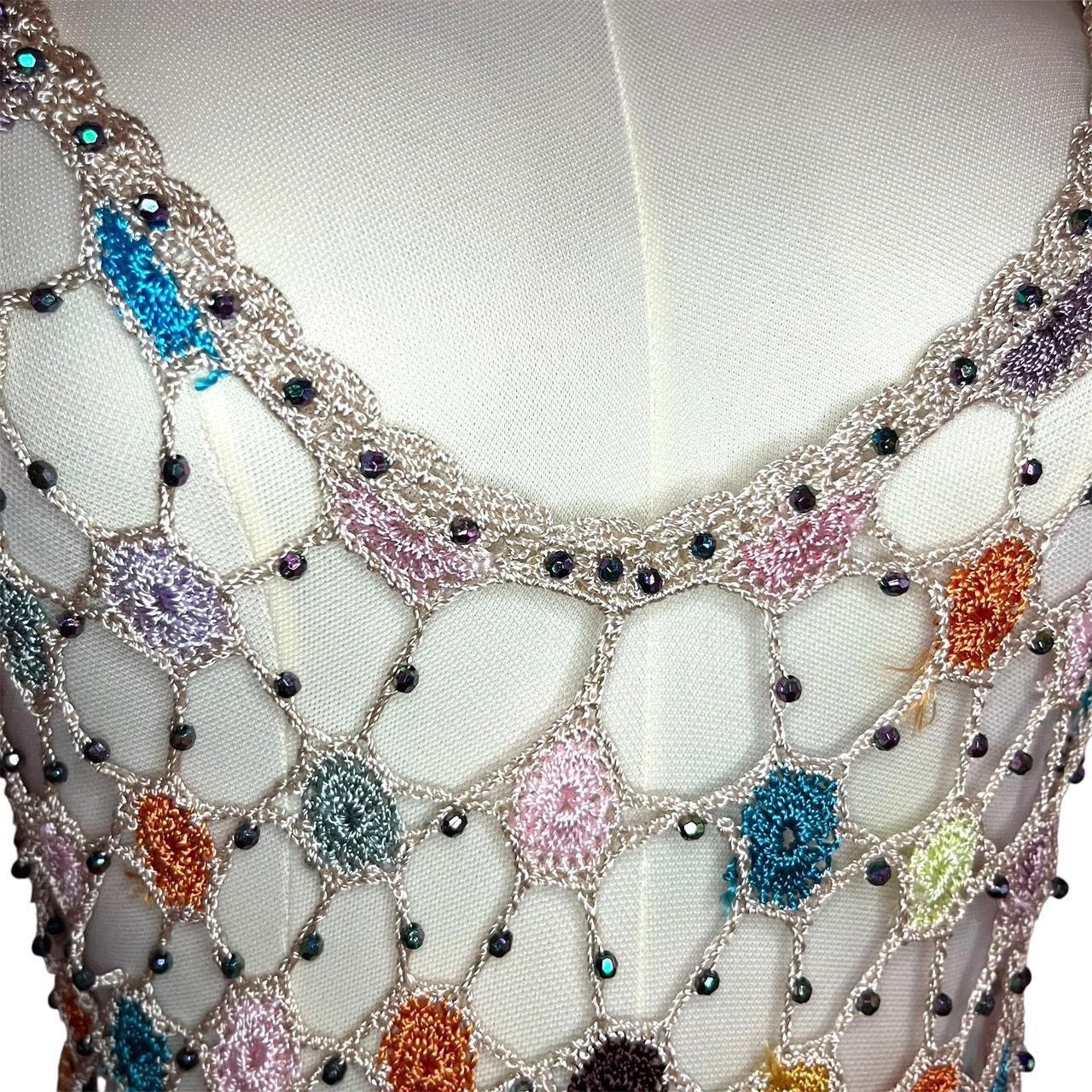 Other Multi-Color Crochet flower Mesh Tank Top Size S / US 4 / IT 40 - 4 Thumbnail
