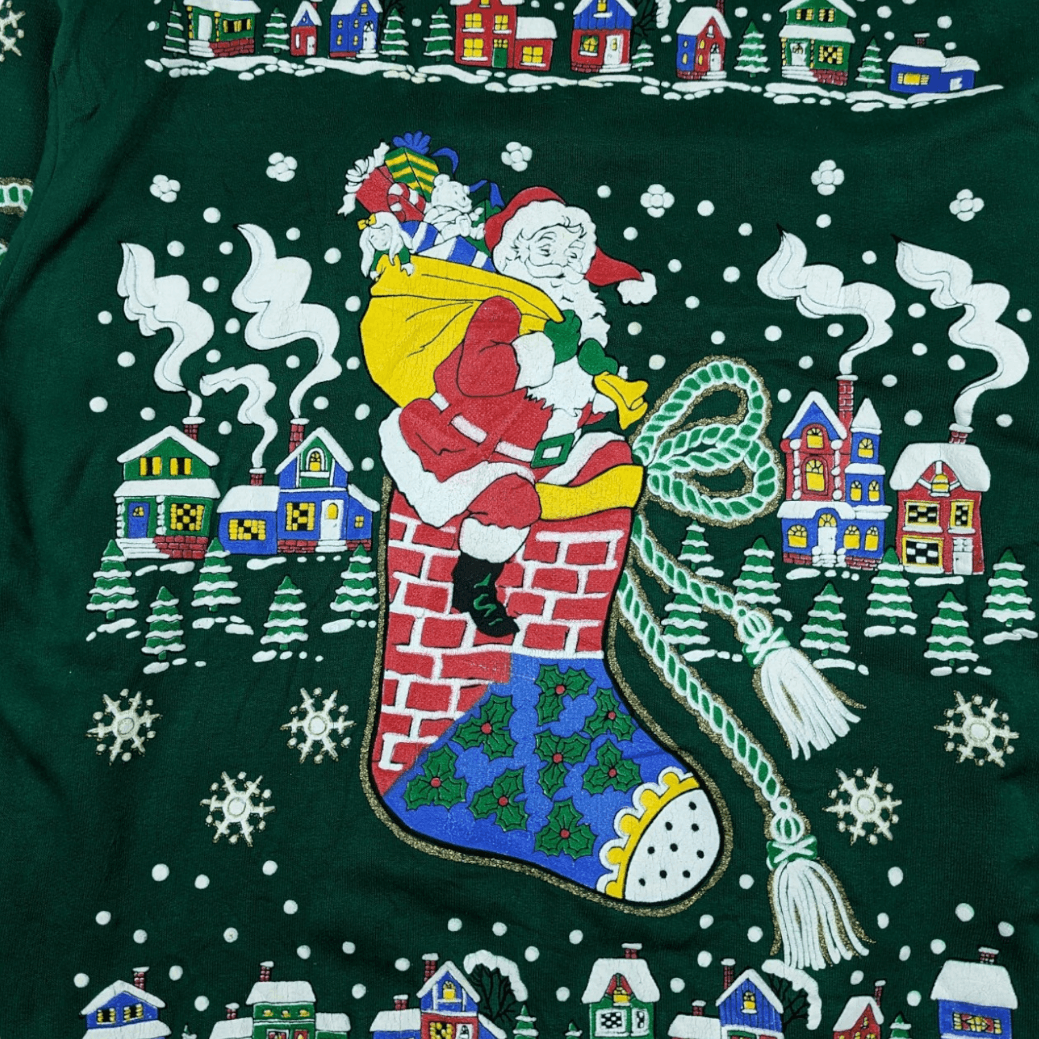 Vintage Vintage 90's SANTA CLAUS Christmas Full Print Jumper Size US L / EU 52-54 / 3 - 5 Thumbnail