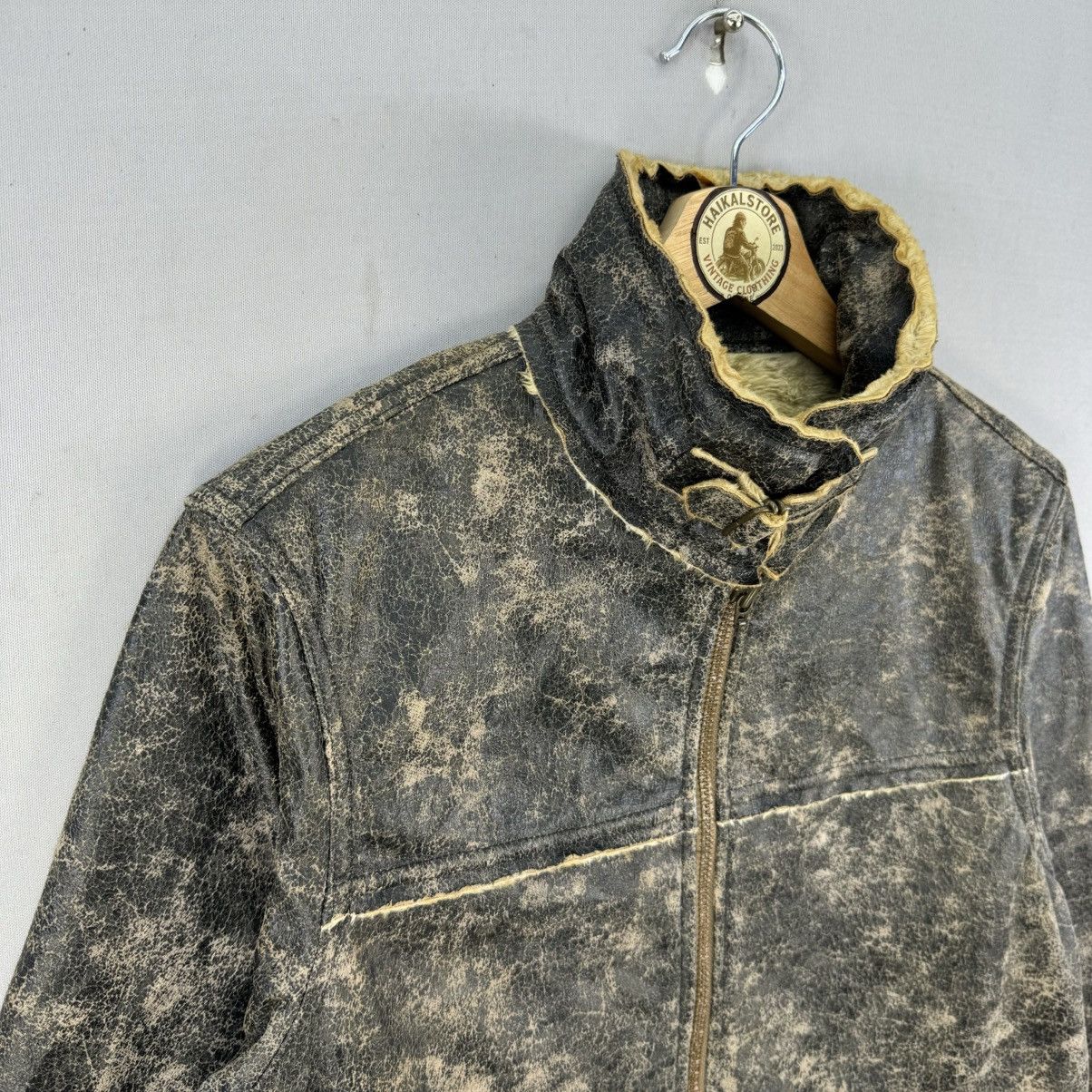 Japanese Brand Vintage Albe Trashed Synthetic Leather Jacket Size US S / EU 44-46 / 1 - 2 Thumbnail