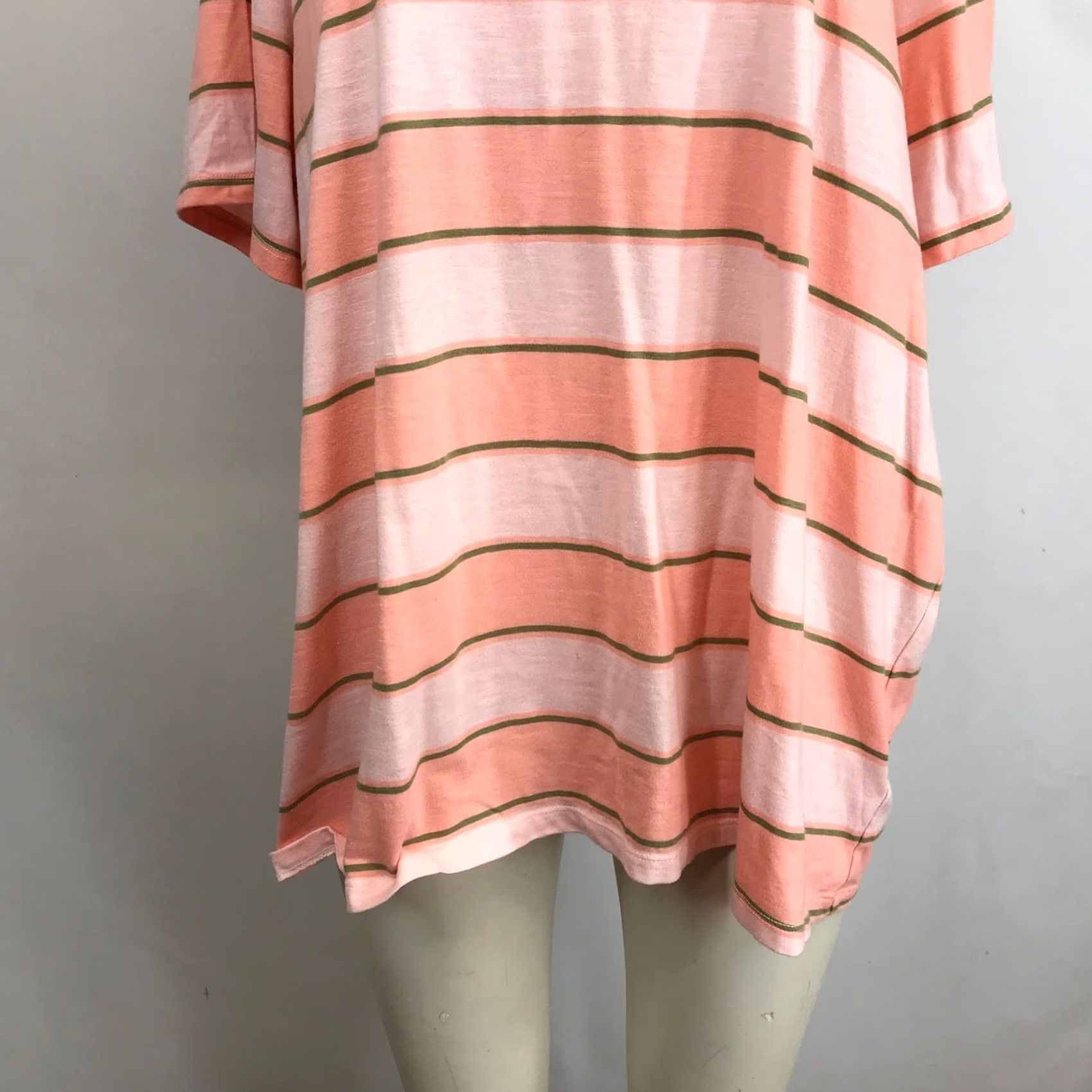 Vintage Lane Bryant Womens Striped Cotton Polyester Short Sleeve Tee Top 18/20 Pink Size XXL / US 16-18 / IT 52-54 - 3 Thumbnail