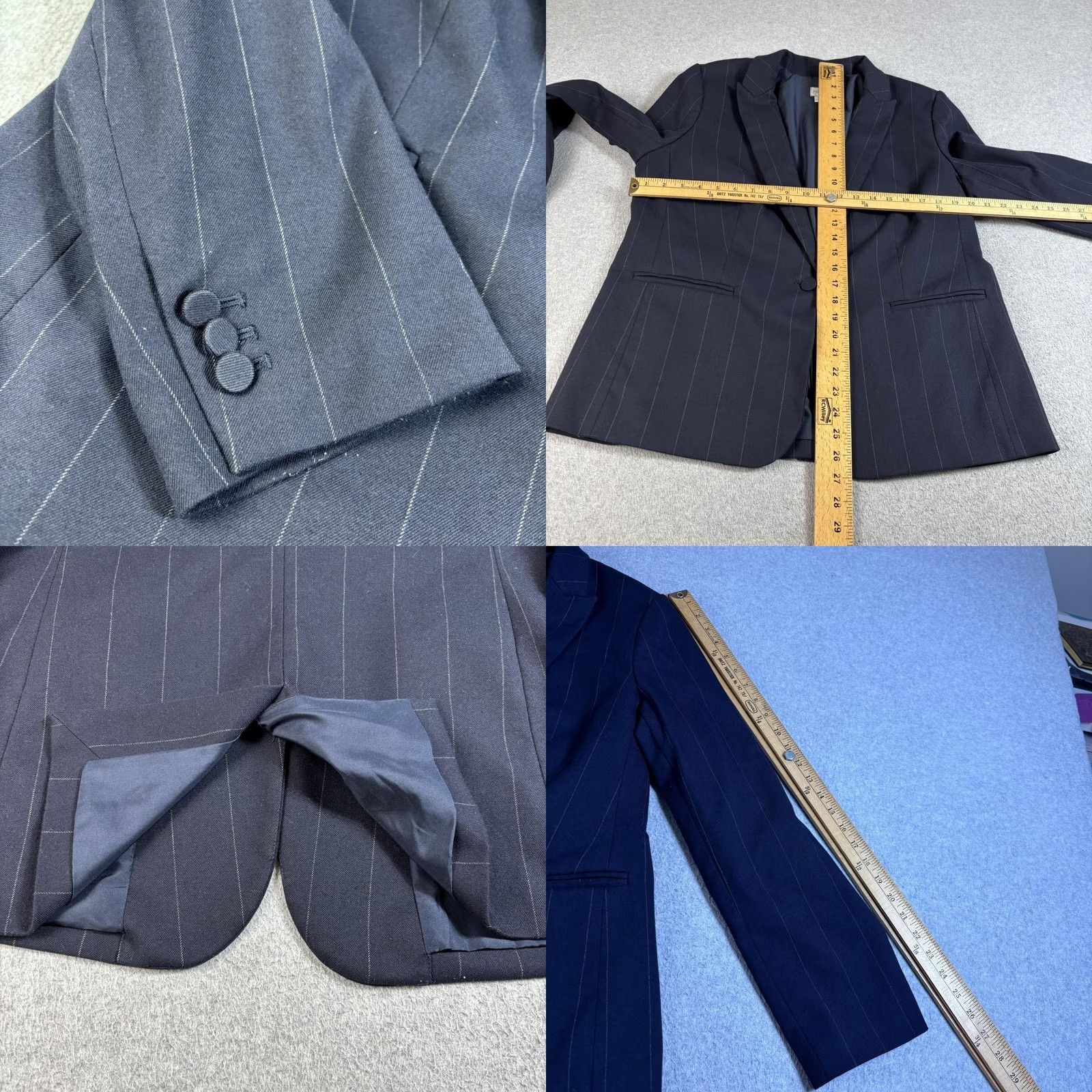 J.Crew J.Crew Blazer Women 16 Blue Pinstripe One Button Jacket Career Heritage Office Shirt Size XXL / US 16-18 / IT 52-54 - 8 Thumbnail