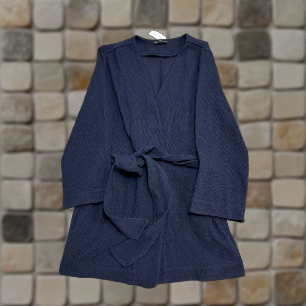 Banana Republic Banana Republic Pique Knit Jacket Womens Blue Large Semi Fitted Open Front New Jacket Size L / US 10 / IT 46 - 1 Thumbnail