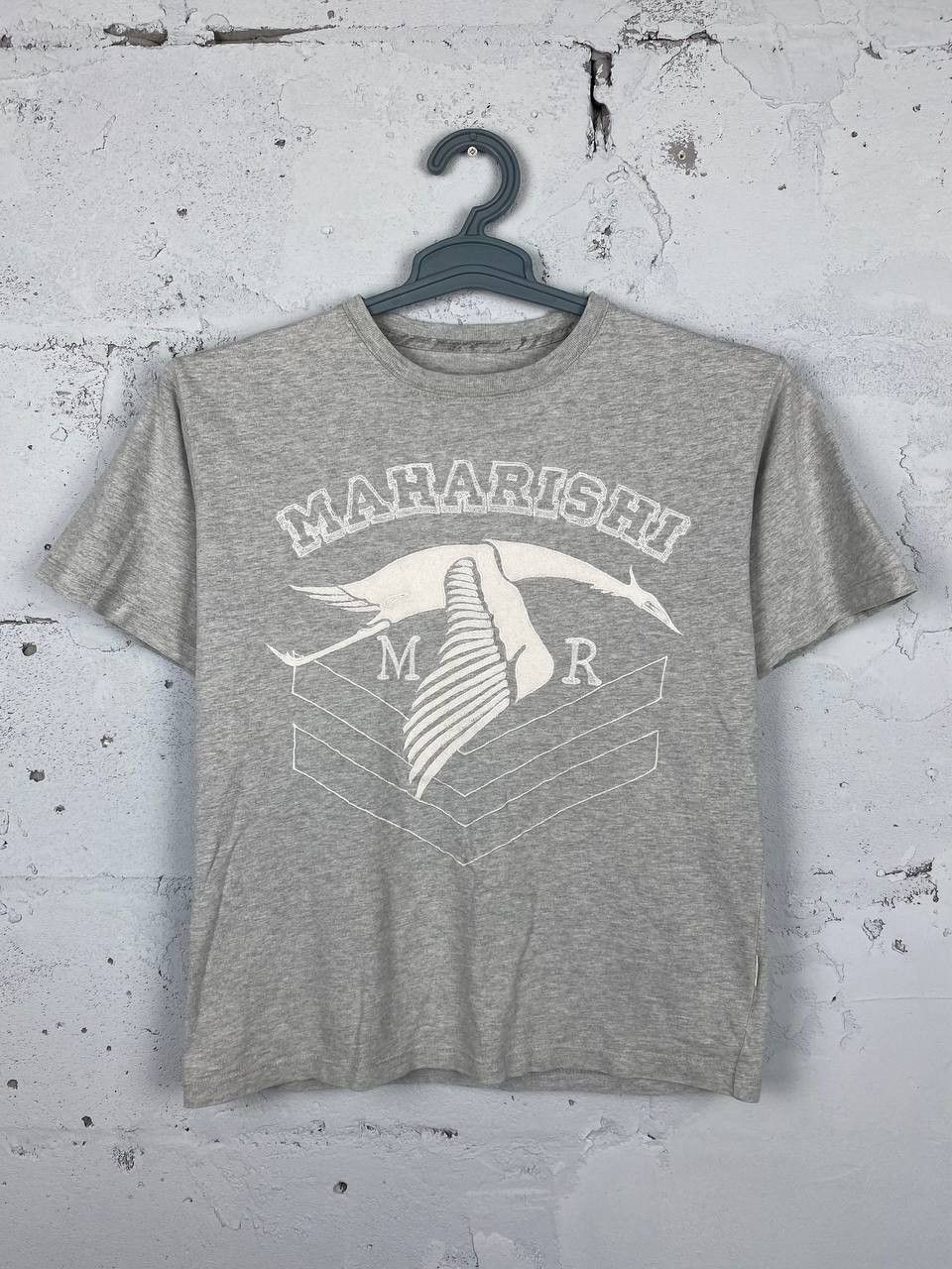 Japanese Brand Military Maharishi MHI Grey Embroidered Crane T Shirt Size L / US 10 / IT 46 - 1 Thumbnail