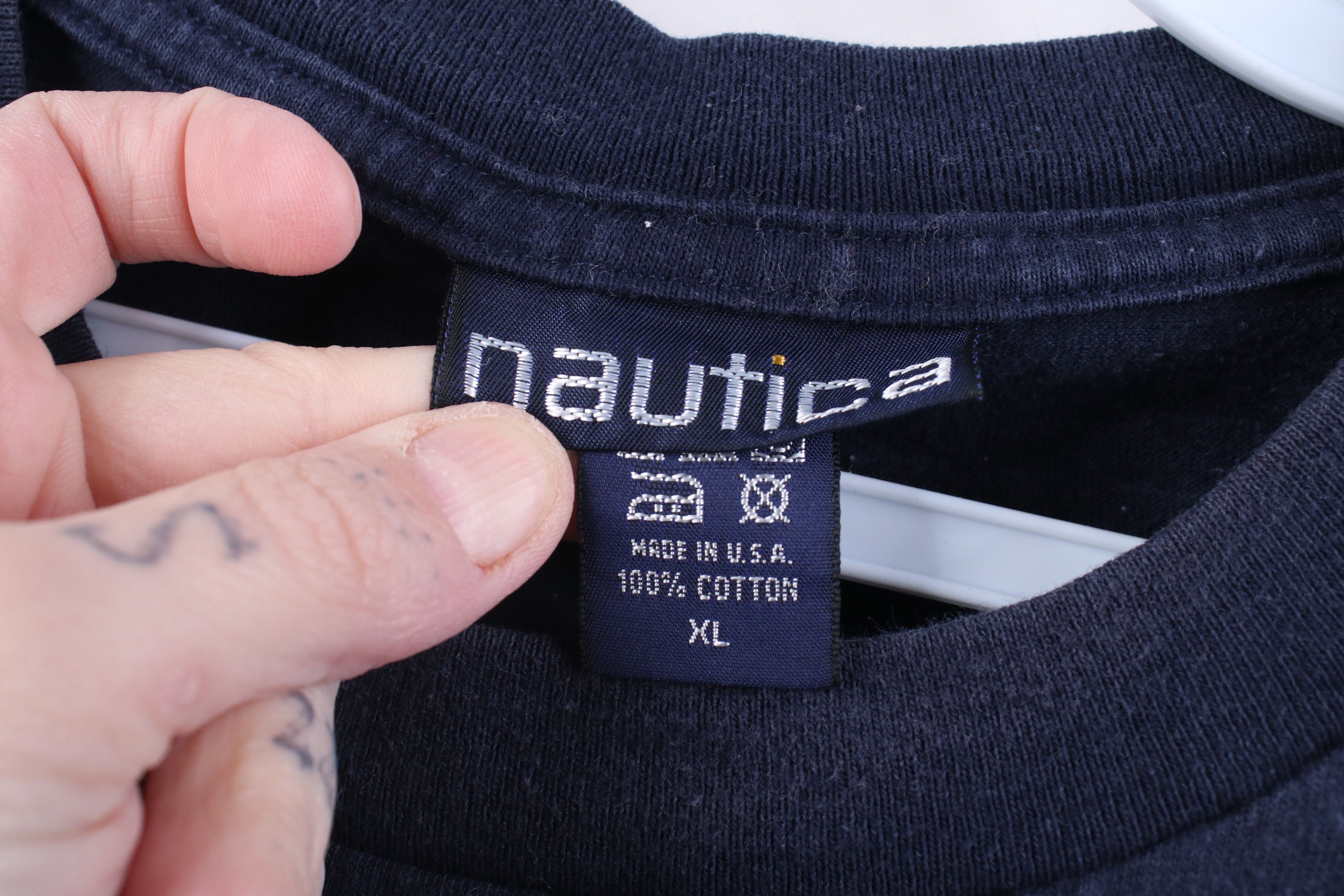 Nautica Vintage 90s Nautica Spell Sailing Flag T-Shirt Cotton USA Size US XL / EU 56 / 4 - 7 Thumbnail