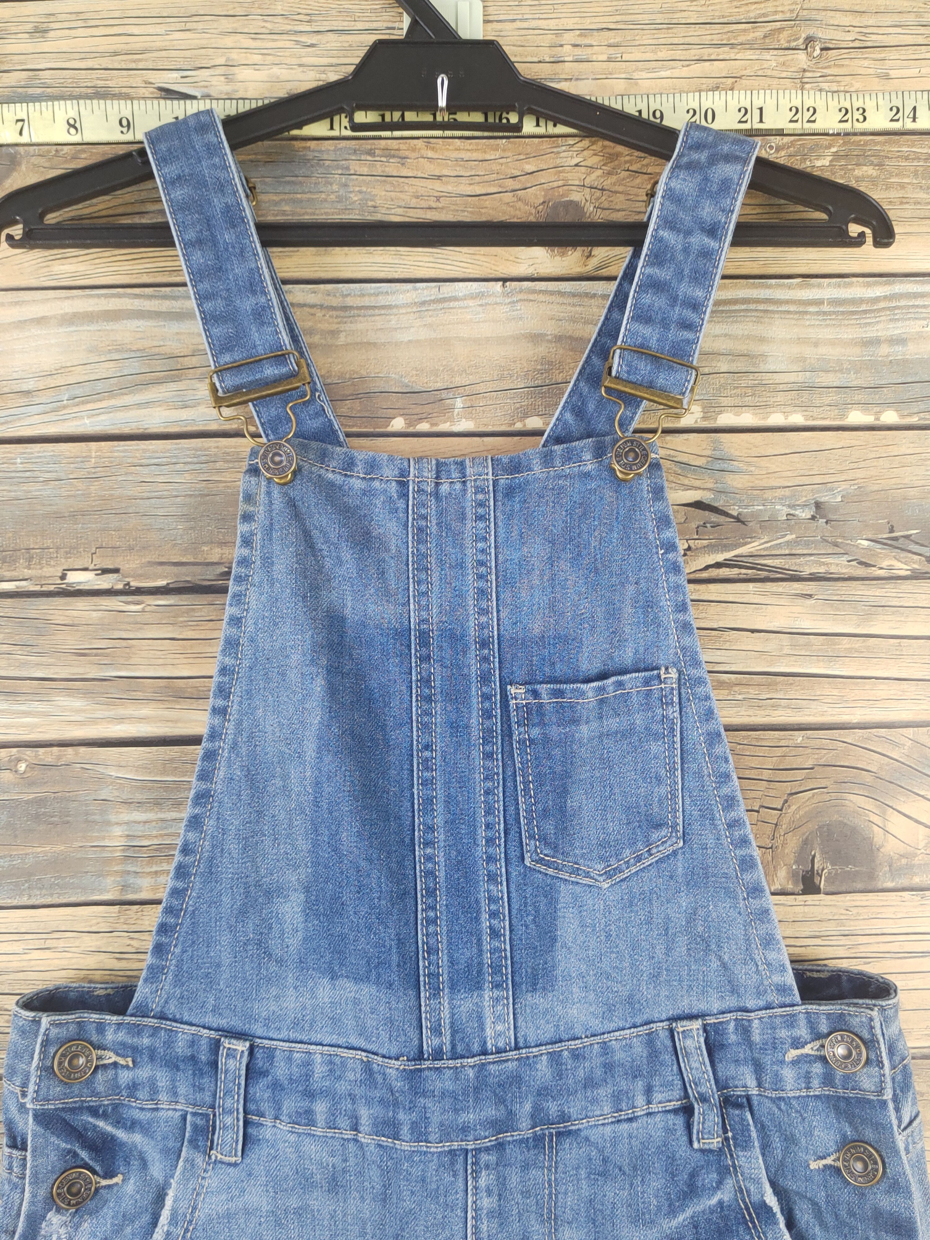 Japanese Brand × Vintage Vintage by Q's Blue Distressed Denim Jumpsuits Size 31" - 2 Thumbnail