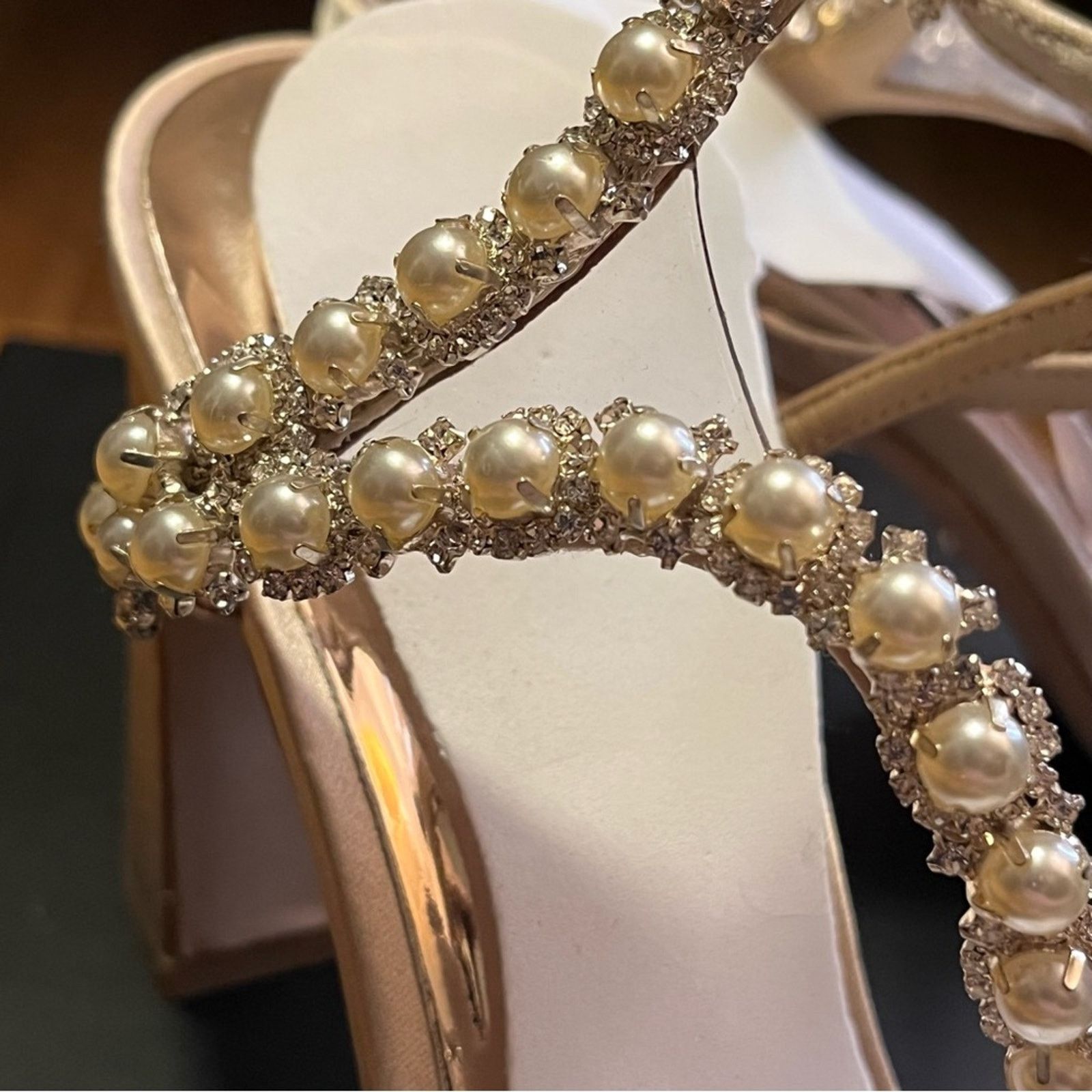 Badgley Mischka Badgley Mischka Korina Satin Heeled Sandals - Size 9 Size US 9 / IT 39 - 4 Thumbnail